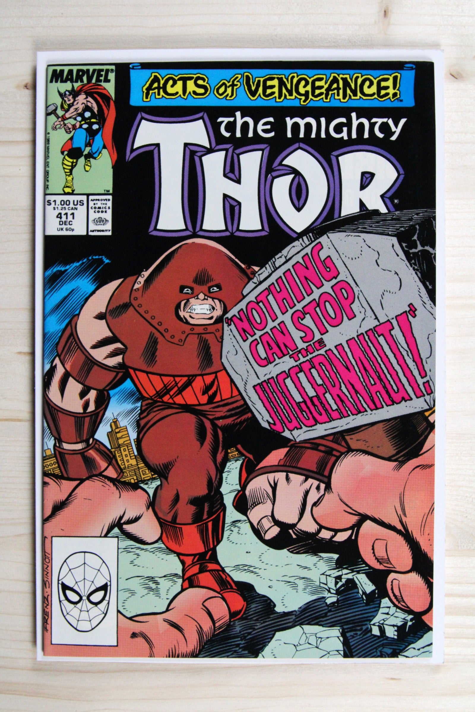 The Mighty Thor #411 – Marvel (1989) 9.0 VF/NM "Avengers" Acts of Vengeance | Joe Sinnott cover