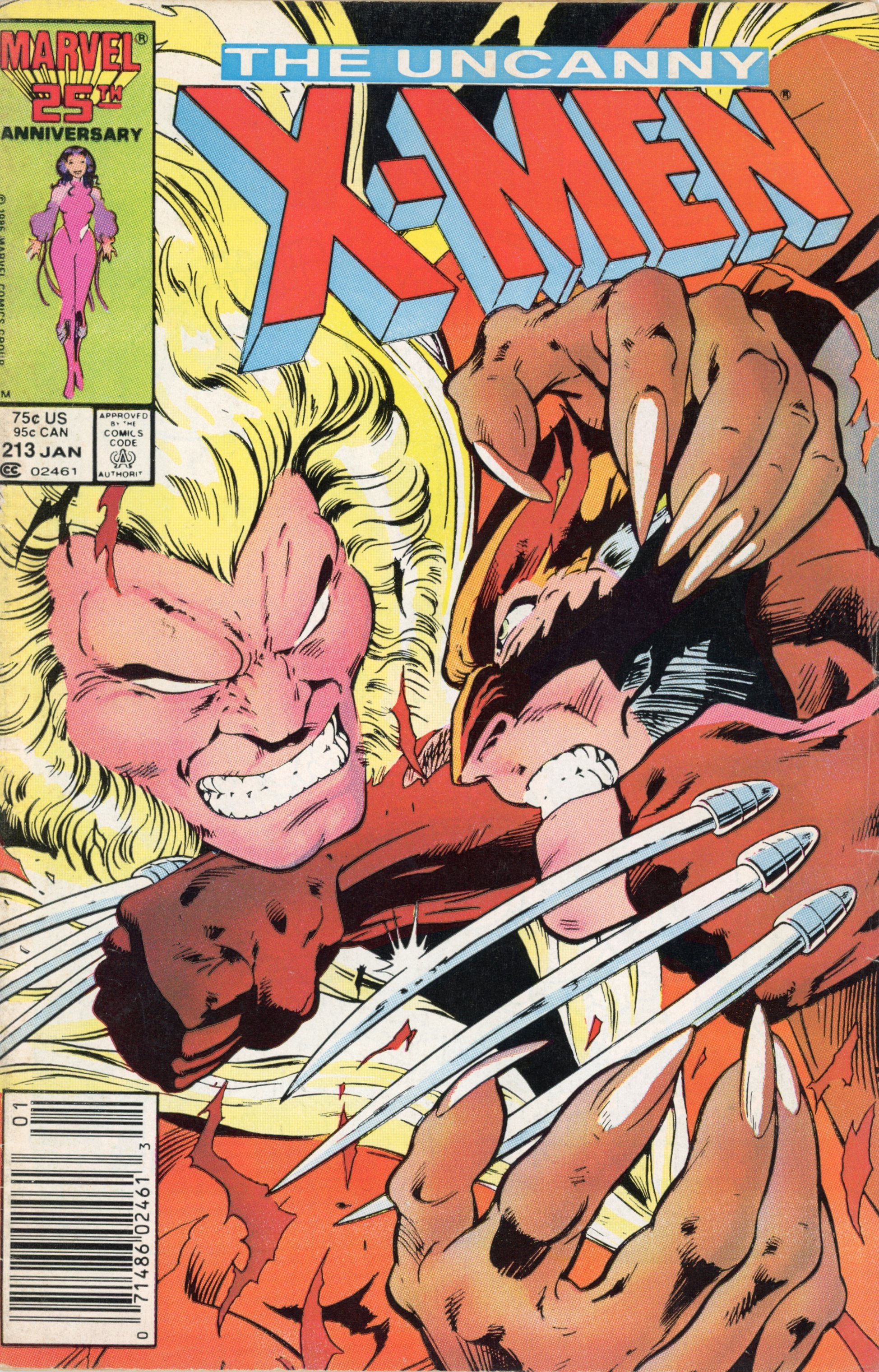 The Uncanny X-Men #213 – Marvel (1987) FN+ Newsstand