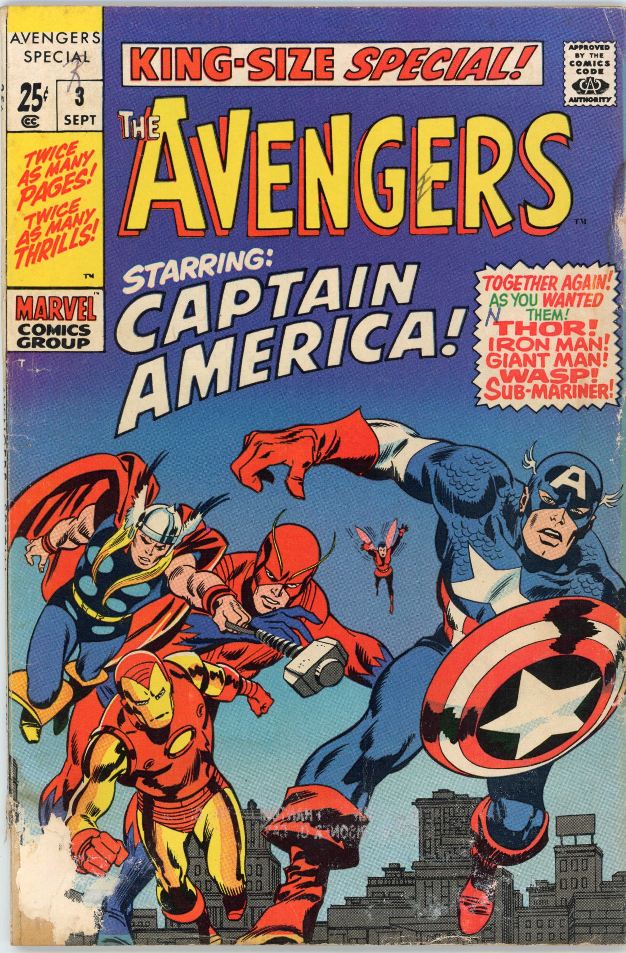 The Avengers Annual : Captain America Joins the Avengers #3 – Marvel (1969) GD/VG Box12
