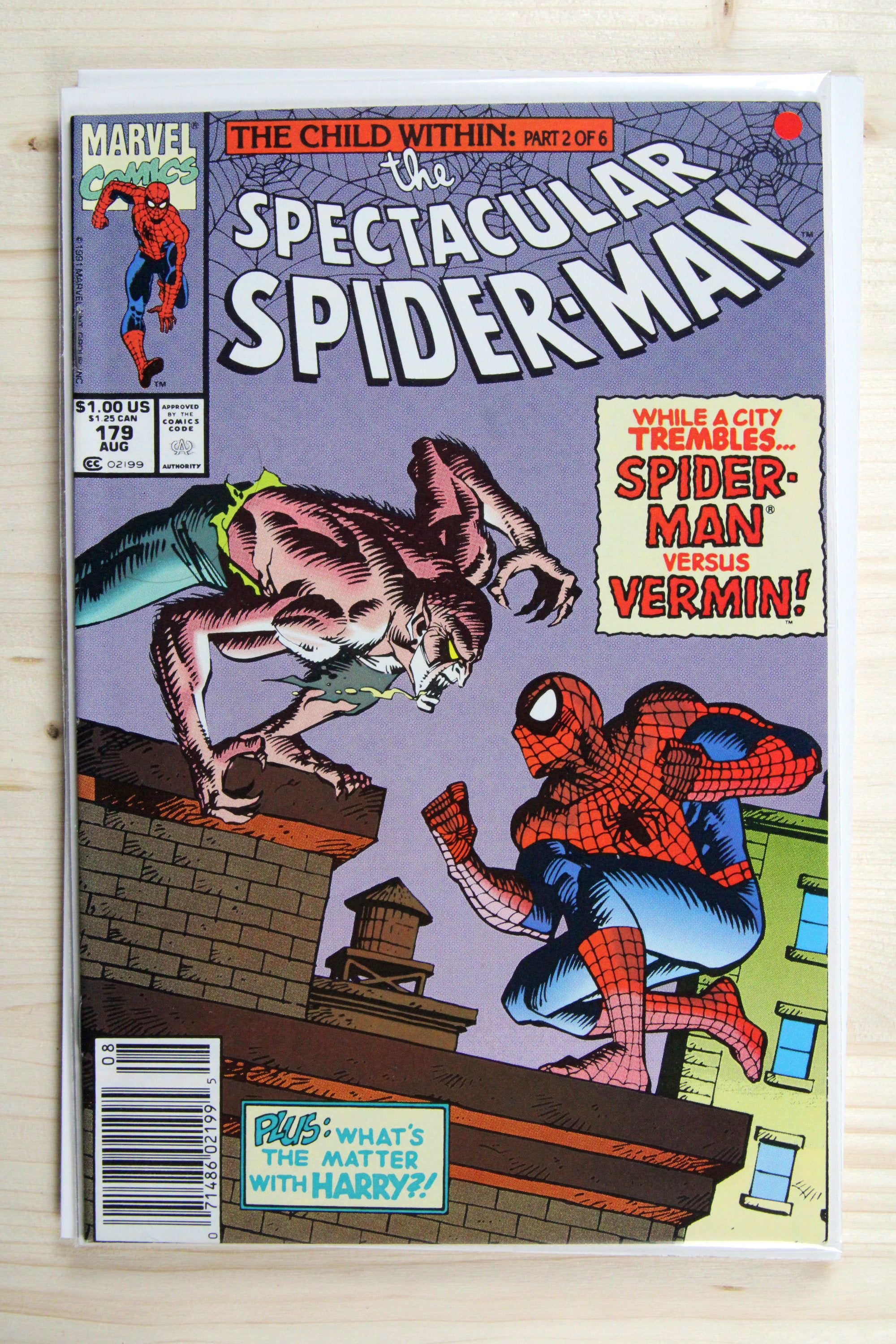 The Spectacular Spider-Man #179 – Marvel (1991) 9.2 NM- Newsstand