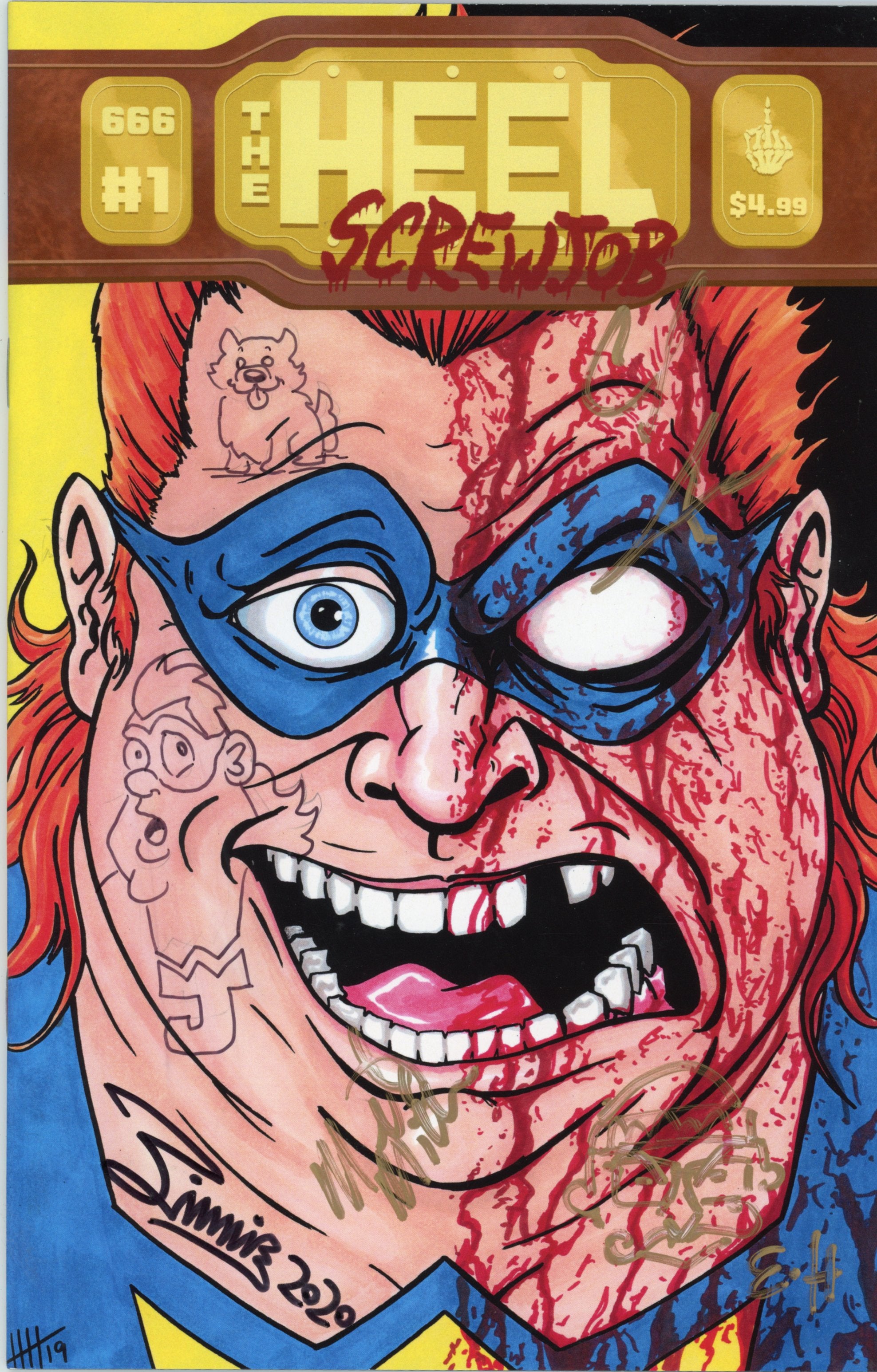 The Heel: Screwjob #1-3 – Red 5 Comics (2022) 9.6 NM+ | All Signed + Remarked Comic