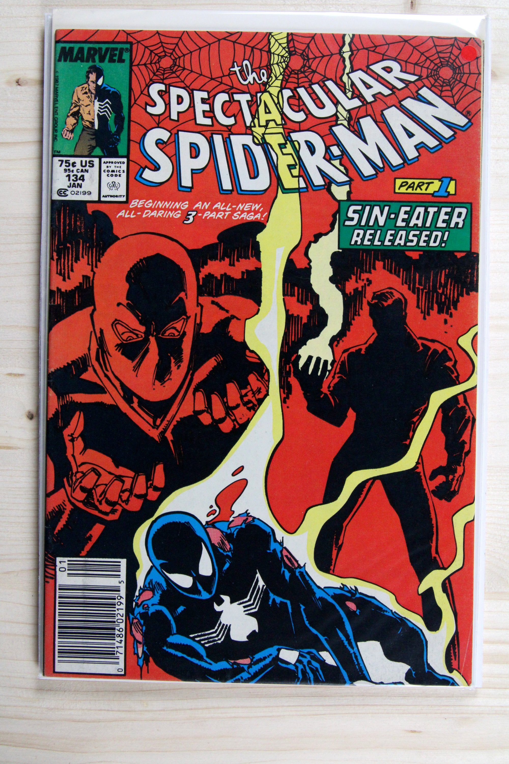 The Spectacular Spider-Man #134 – Marvel (1988) 8.5 VF+ Newsstand