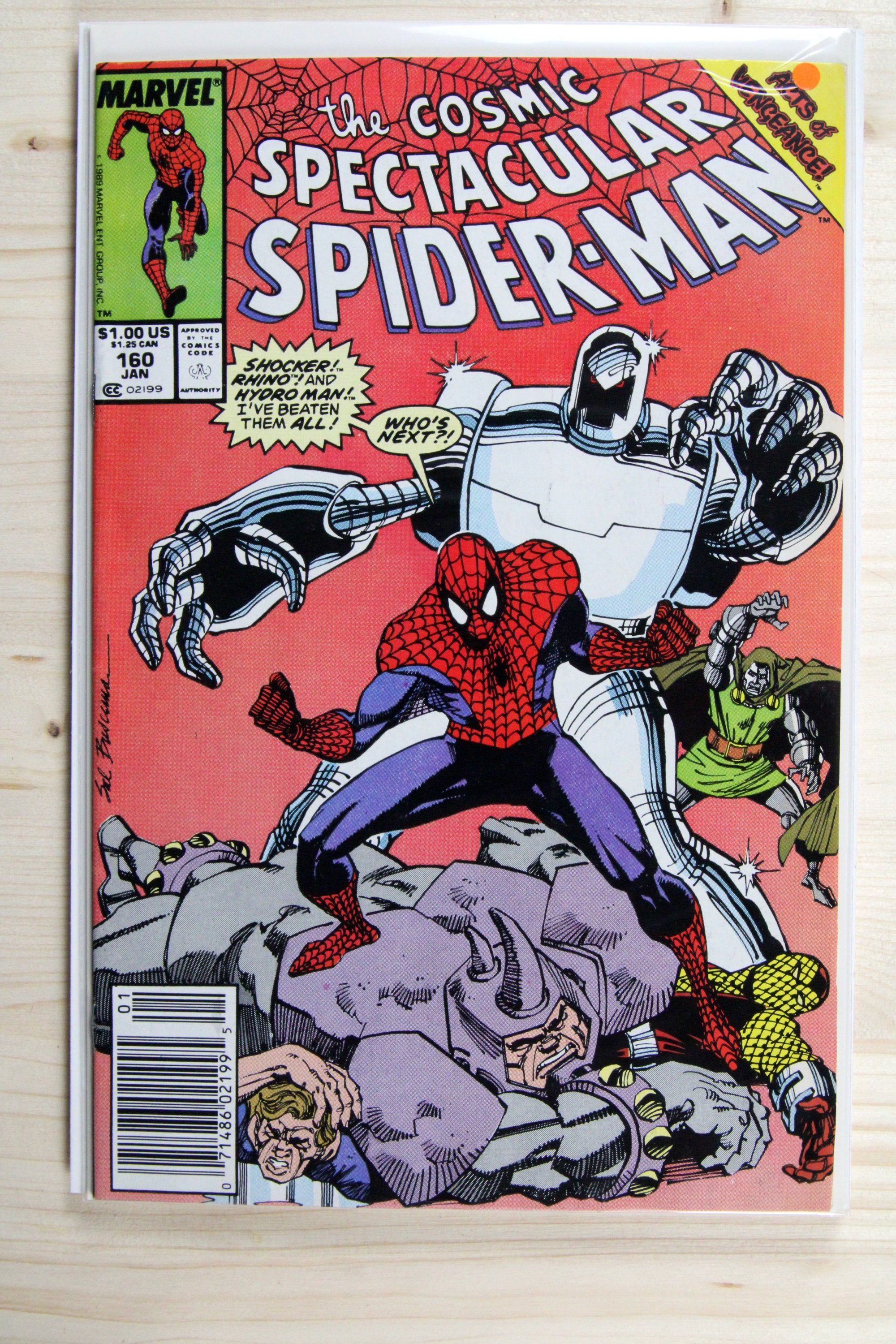 The Spectacular Spider-Man #160 – Marvel (1990) 9.0 VF/NM "Avengers" Acts of Vengeance | Newsstand