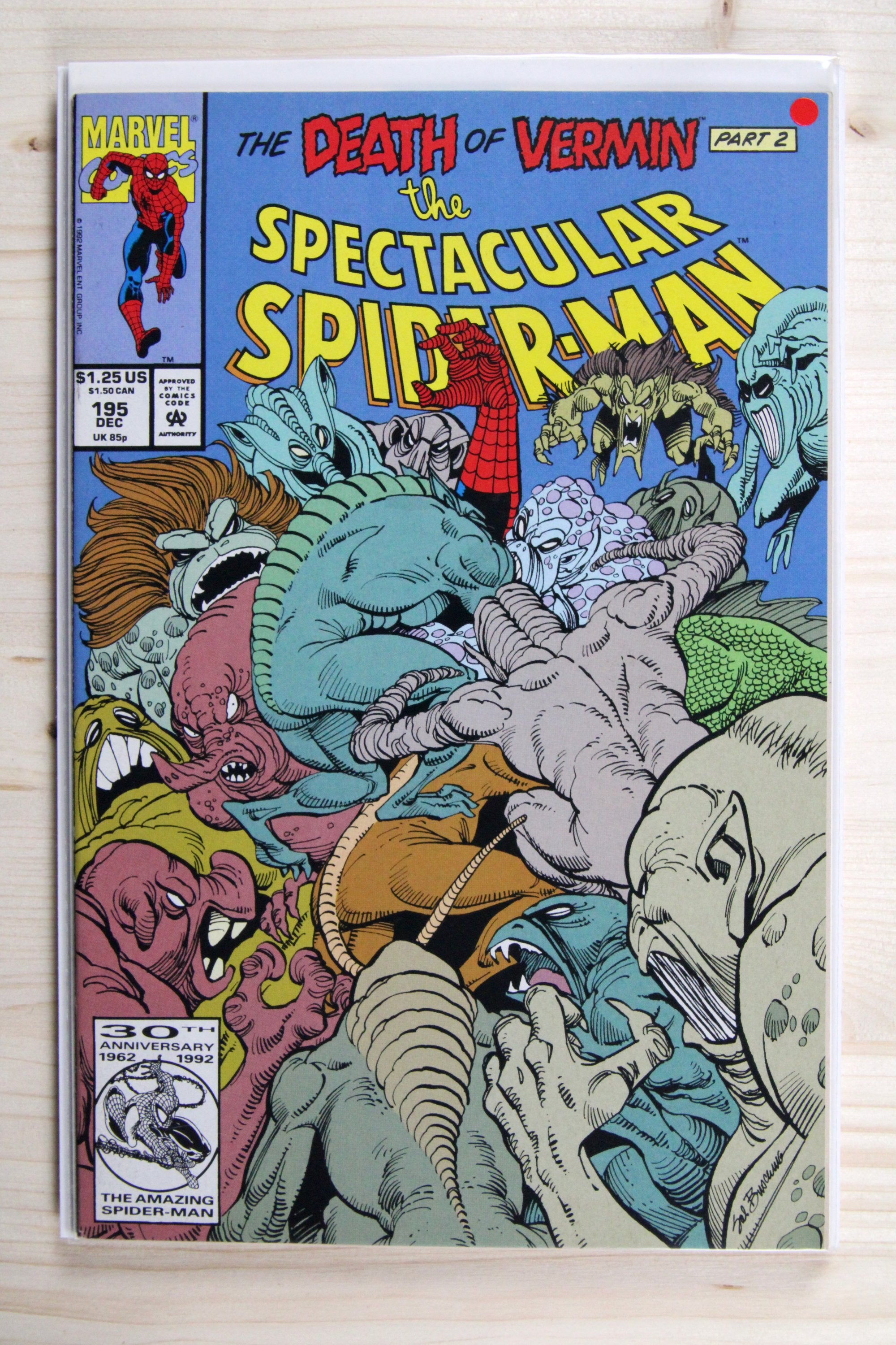The Spectacular Spider-Man #195 – Marvel (1992) 9.2 NM- The Death of Vermin