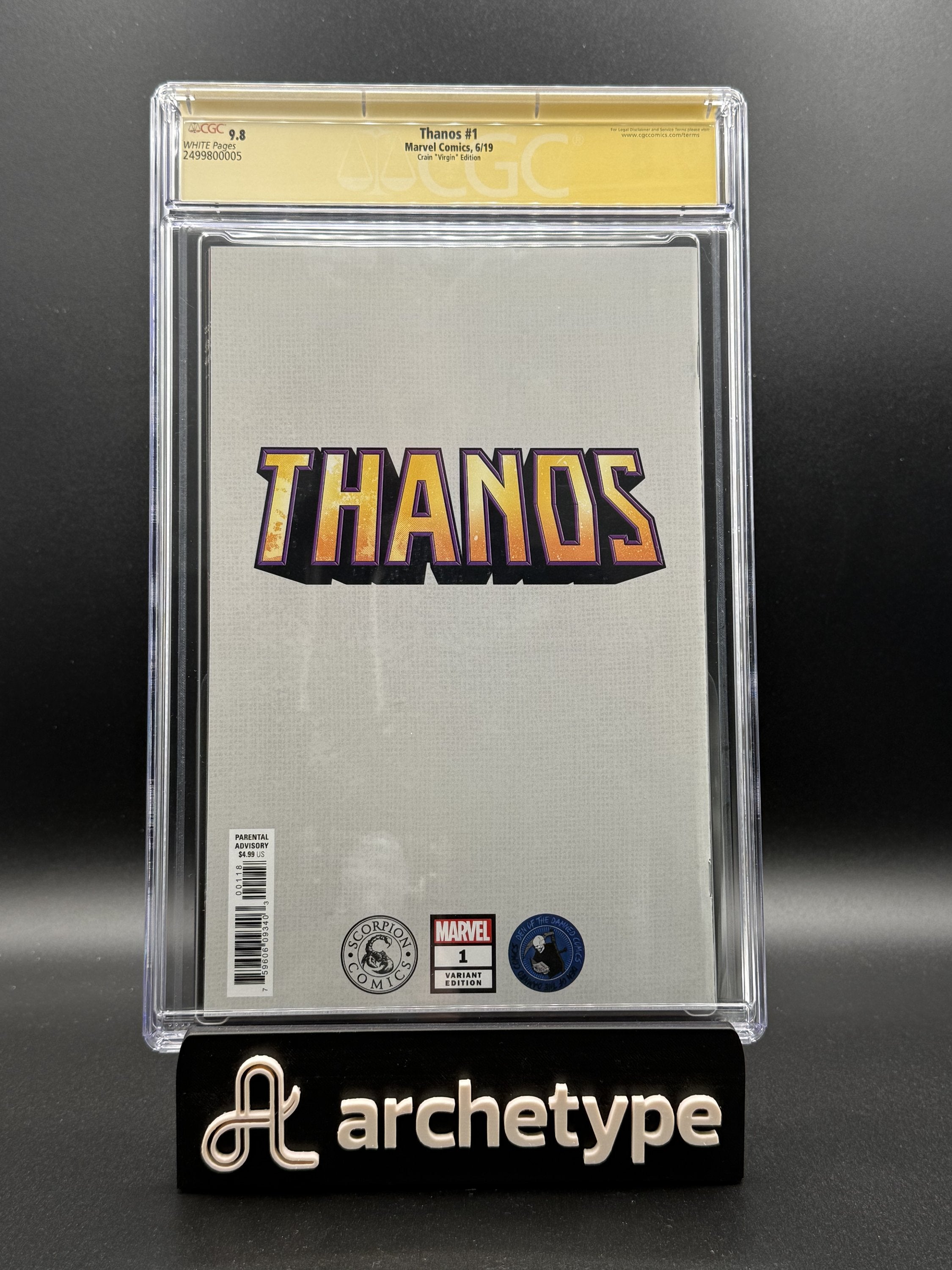 Thanos #1 – Marvel (2019) CGC 9.8 NM/MT Clayton Crain Virgin Signed