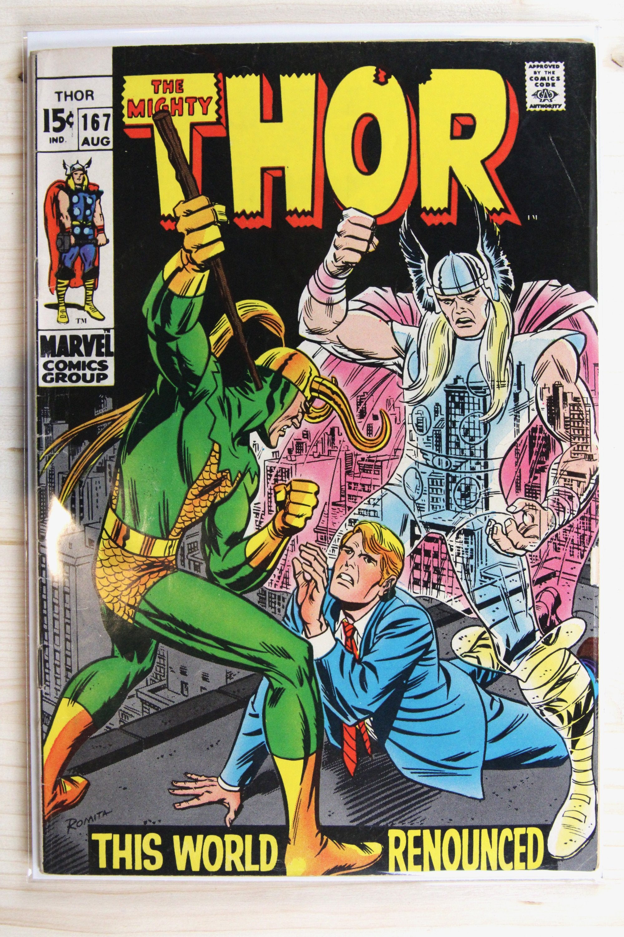 Thor #167 – Marvel (1969) 5.0 VG/FN Jack Kirby art | John Romita cover