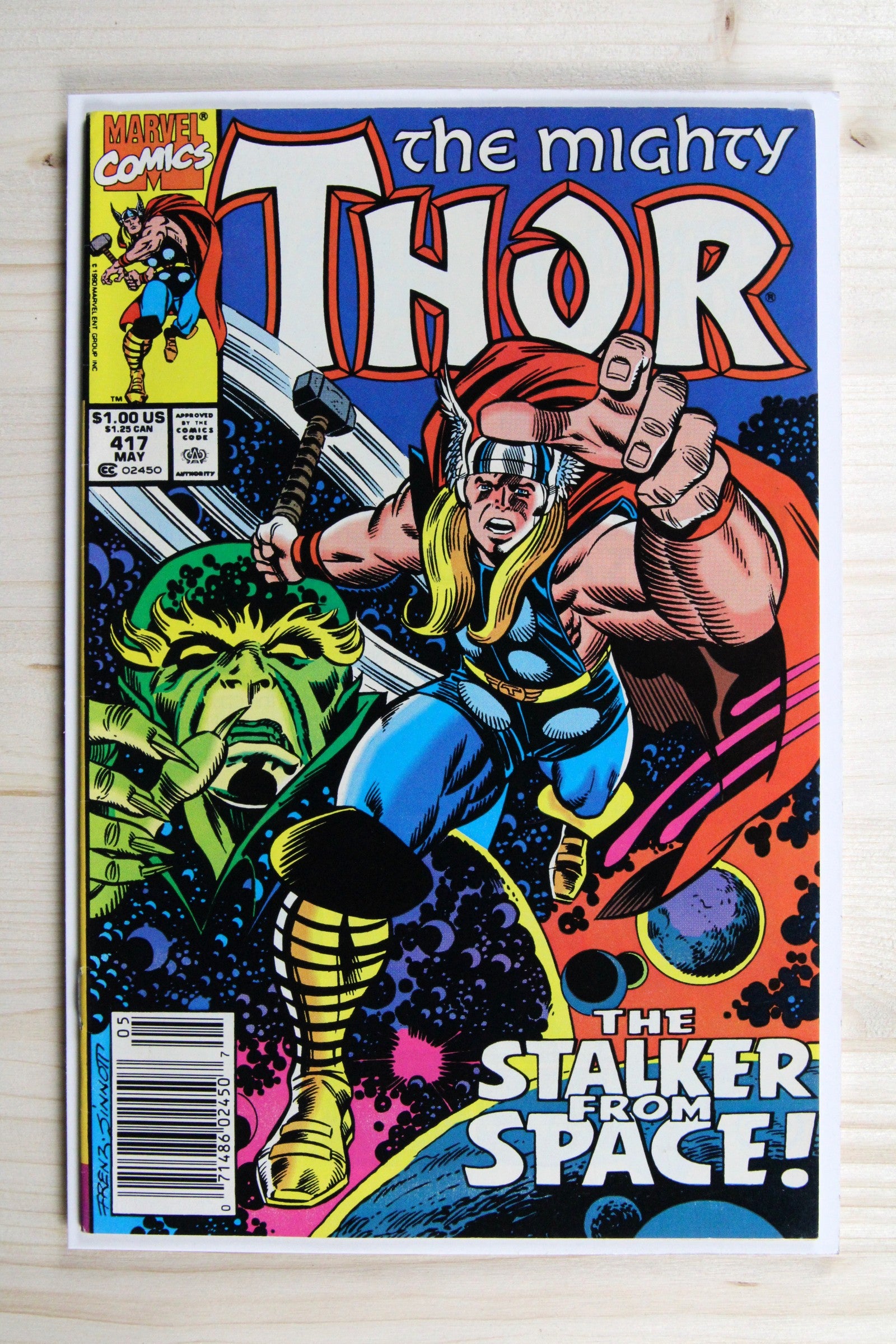 The Mighty Thor #417 – Marvel (1990) 9.0 VF/NM Joe Sinnott art | Newsstand