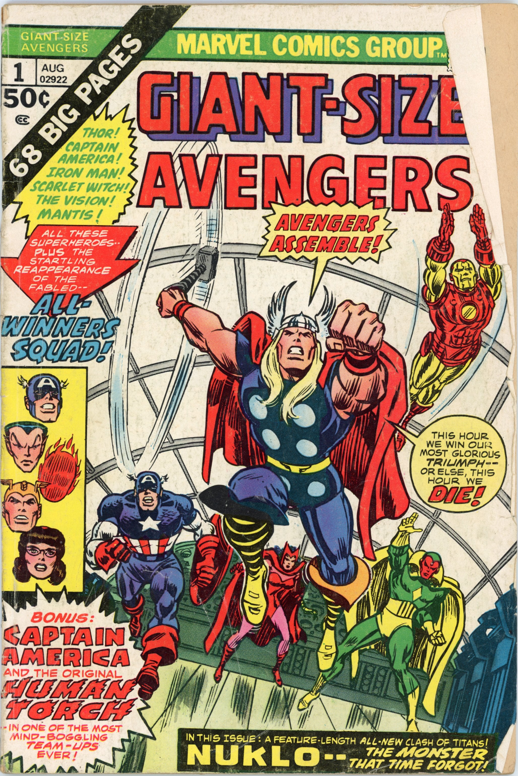 (retake photo) Giant-Size Avengers #1 – Marvel Comics (1973) GD Box12