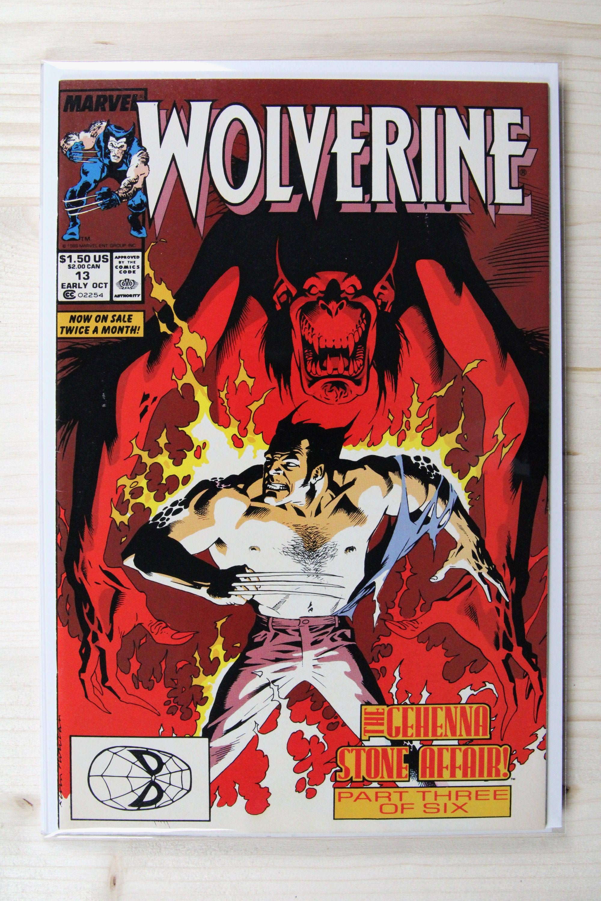 Wolverine #13 – Marvel (1989) 8.5 VF+ The Gehenna Stone Affair