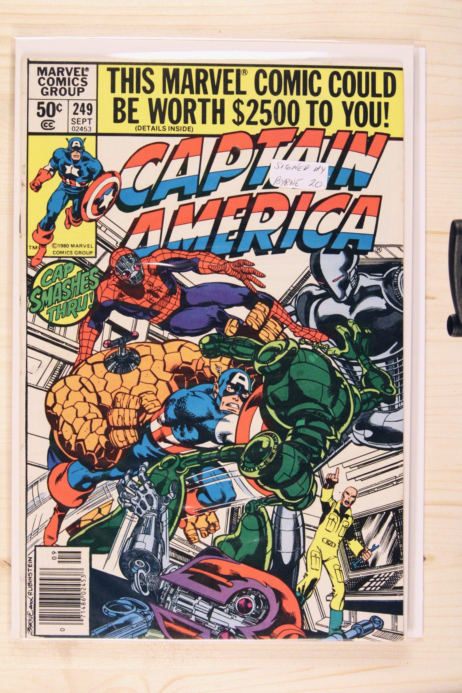 Captain America #249 – Marvel (1980) 8.0 VF John Byrne story | Newsstand Signed Byrne