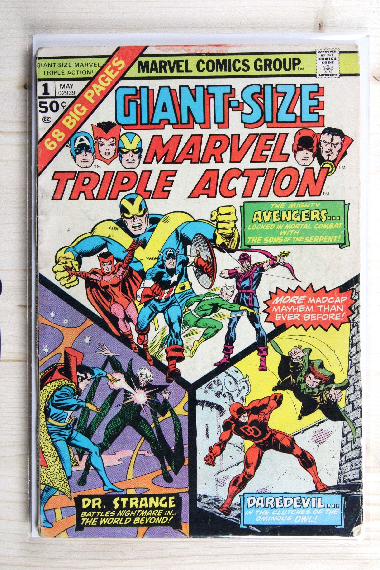 Giant-Size Marvel Triple Action #1 – Marvel (1975) 5.5 FN- John Romita art