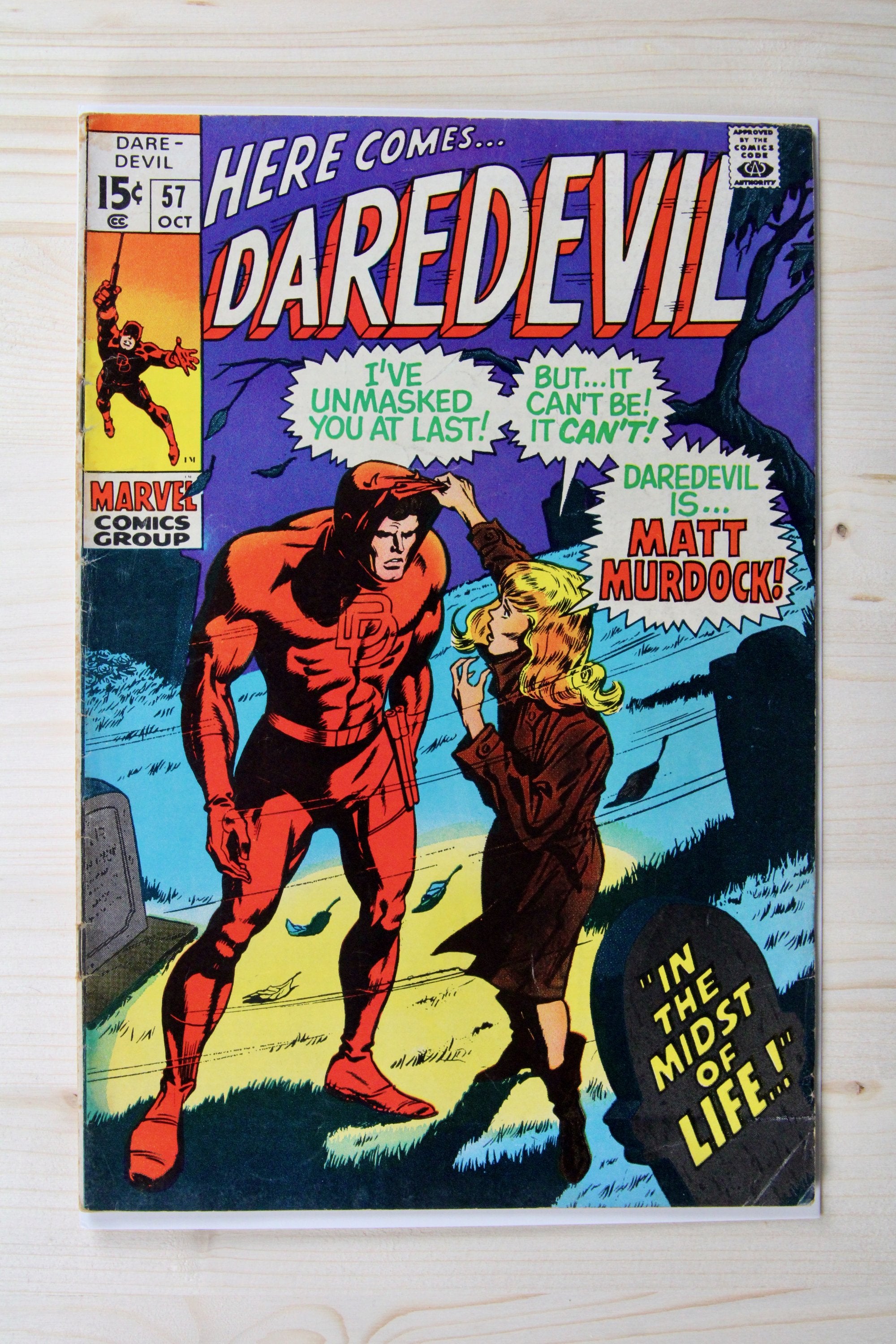 Daredevil #57 – Marvel (1969) 5.5 FN- "Daredevil" In the Midst of Life | Stan Lee