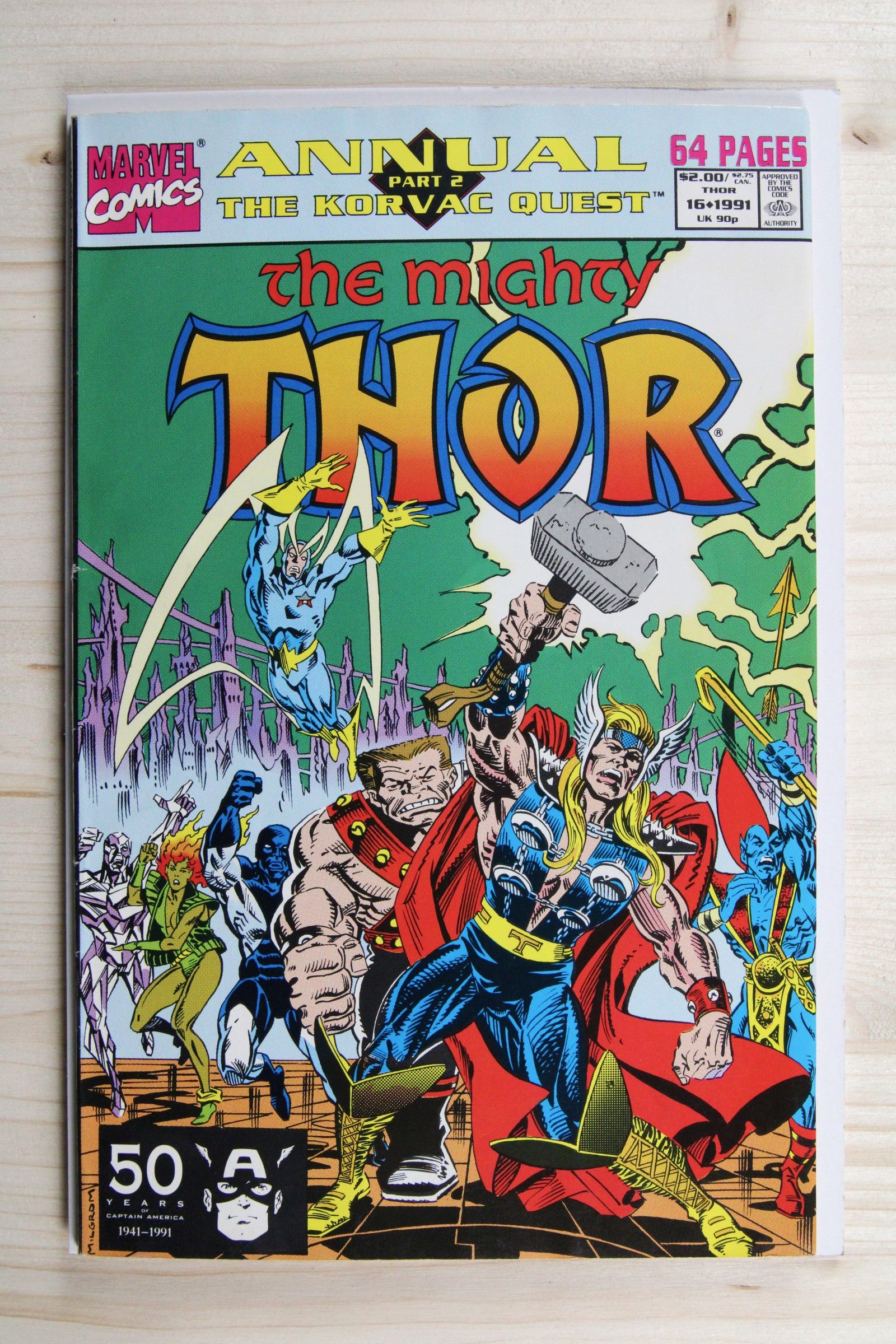 The Mighty Thor Annual #16 – Marvel (1991) 9.0 VF/NM "Fantastic Four" Korvac Quest