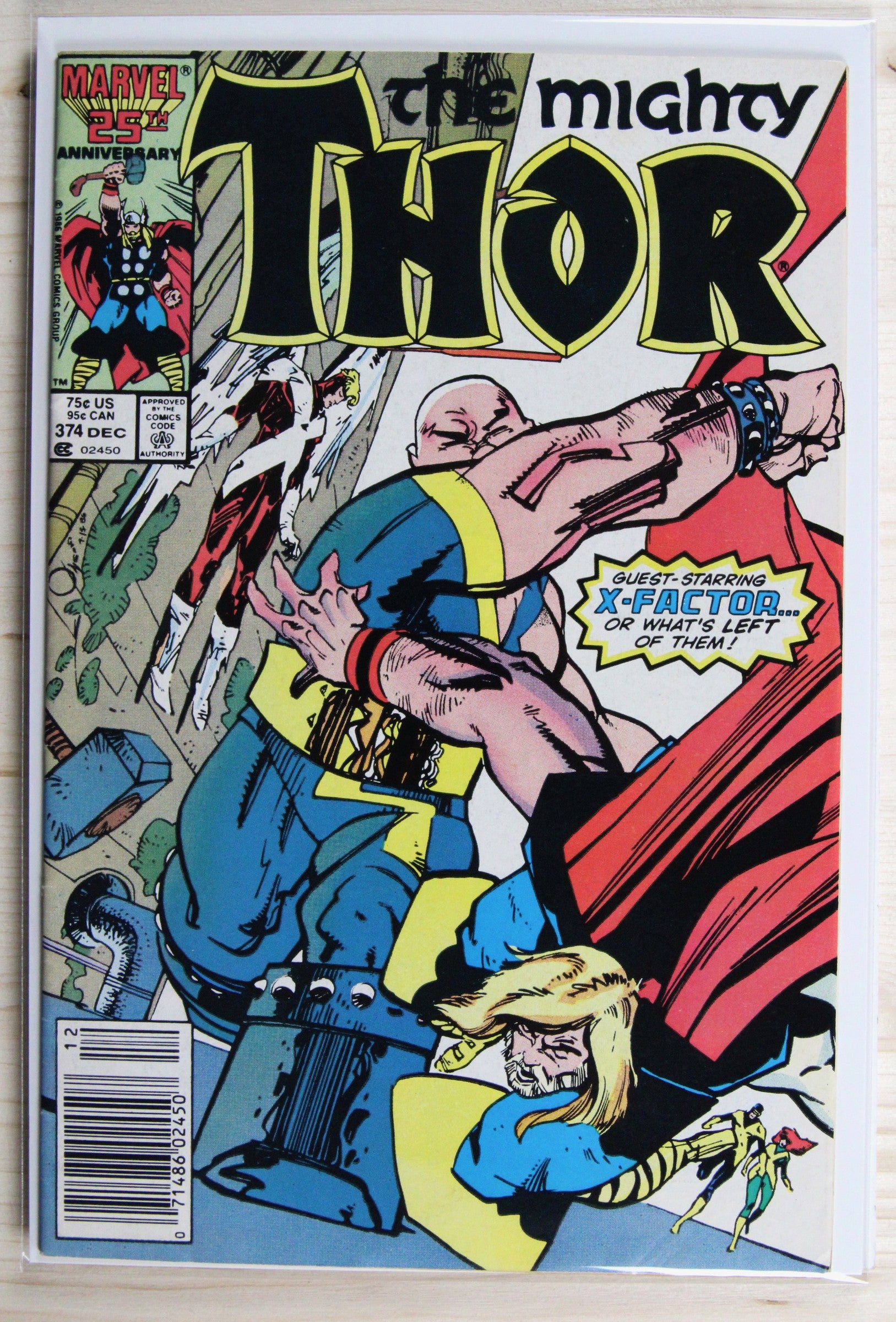 Thor #374 – Marvel (1986) 9.0 VF/NM "X-Men" Mutant Massacre | Newsstand