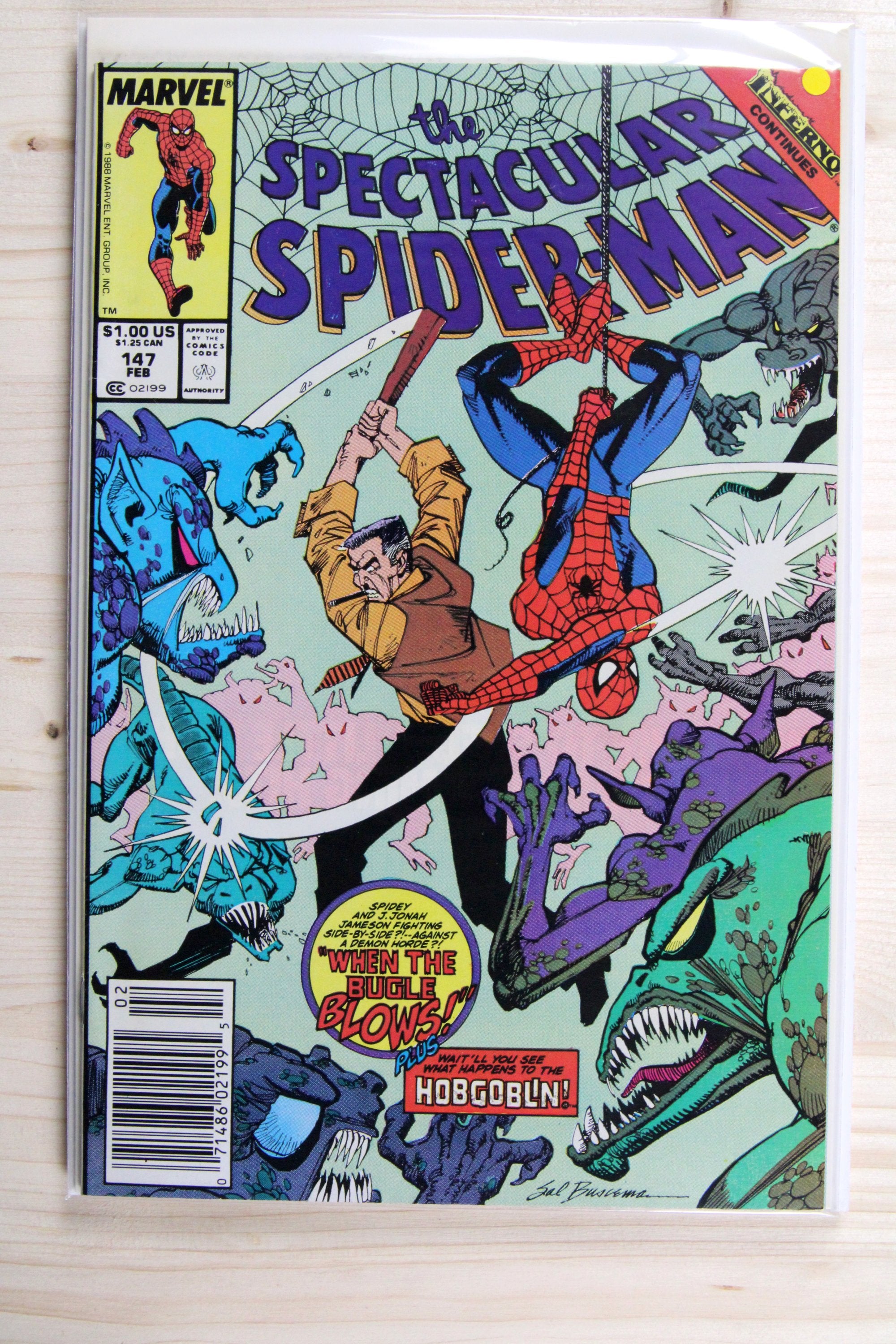 The Spectacular Spider-Man #147 – Marvel (1989) 9.0 VF/NM "X-Men" Inferno | Newsstand