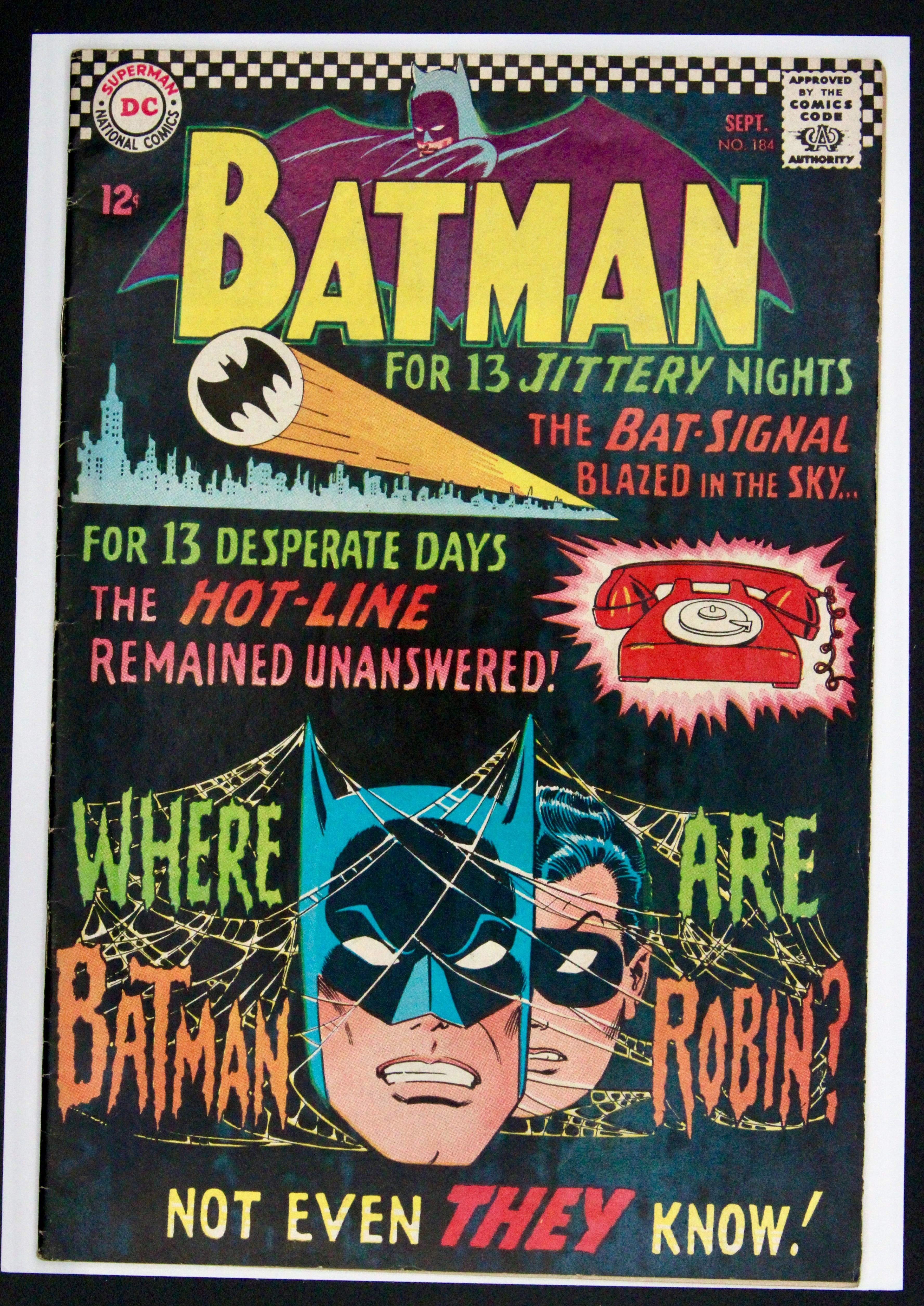 Batman : Mystery of the Missing Manhunters!; The Boy Wonder's Boo-Boo Patrol! #184 – DC Comics (1966) VG/FN Box14