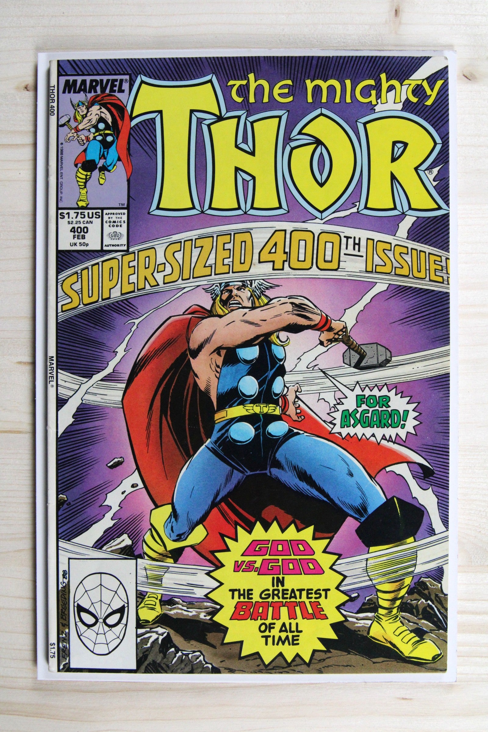 Thor #400 – Marvel (1989) 8.5 VF+ War of the Gods | Joe Sinnott | Super-sized 400th Issue