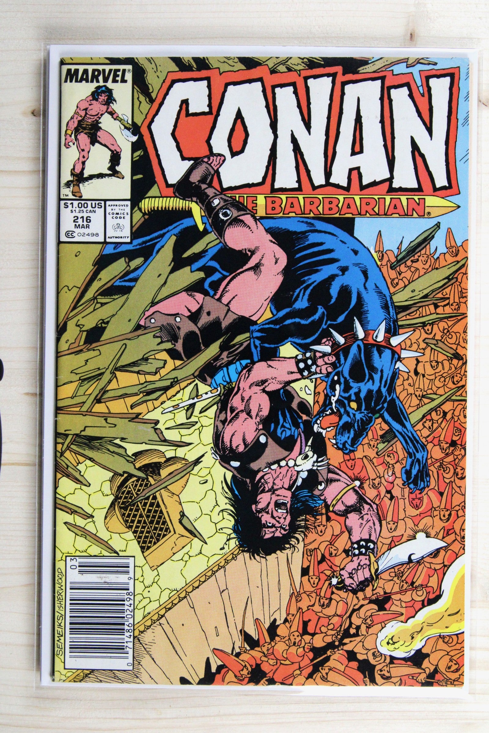 Conan the Barbarian #216 – Marvel (1989) 8.5 VF+ Newsstand Edition