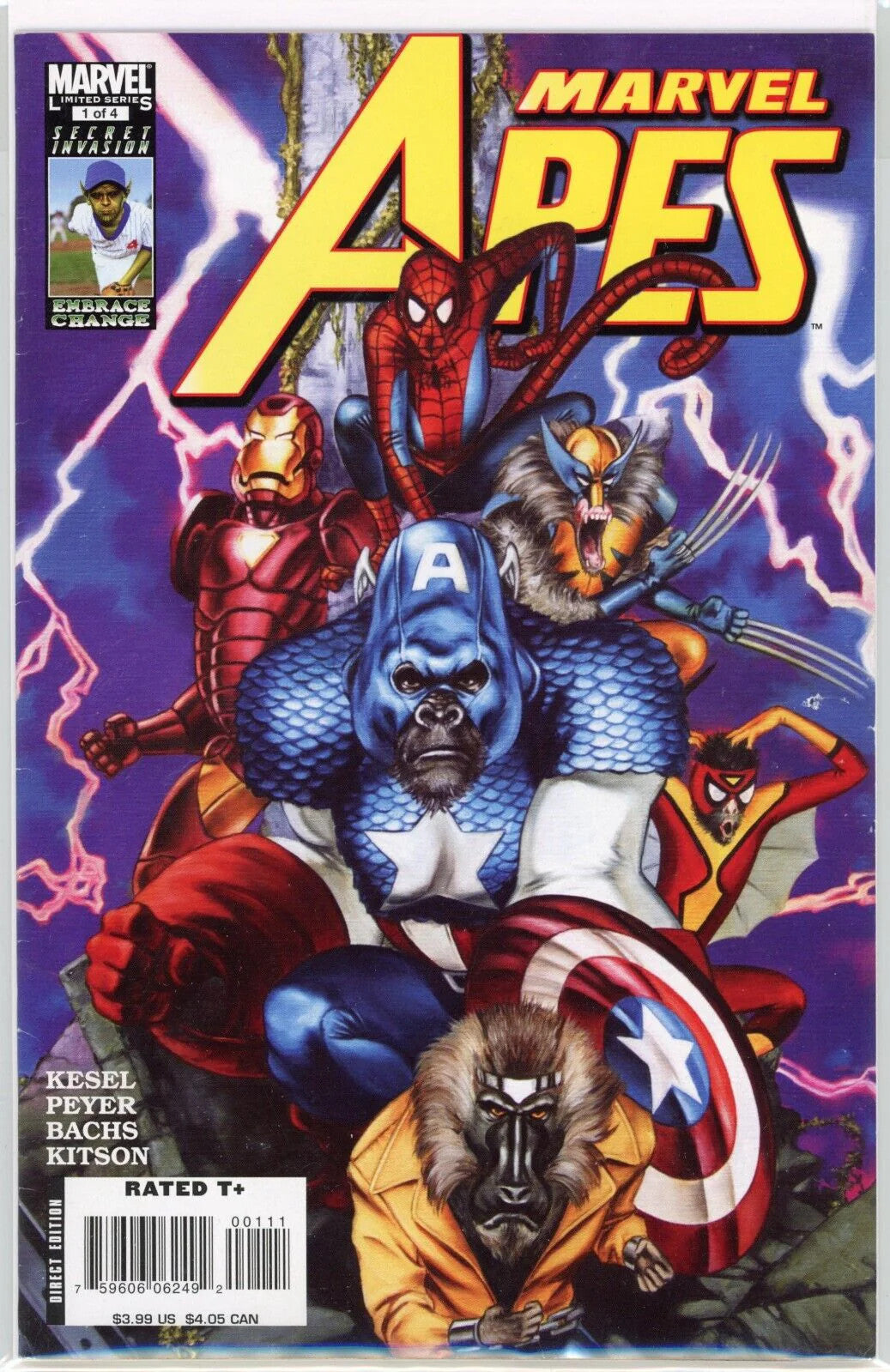 Marvel Apes (2008) #1-4 (4 Comics) Series Lot