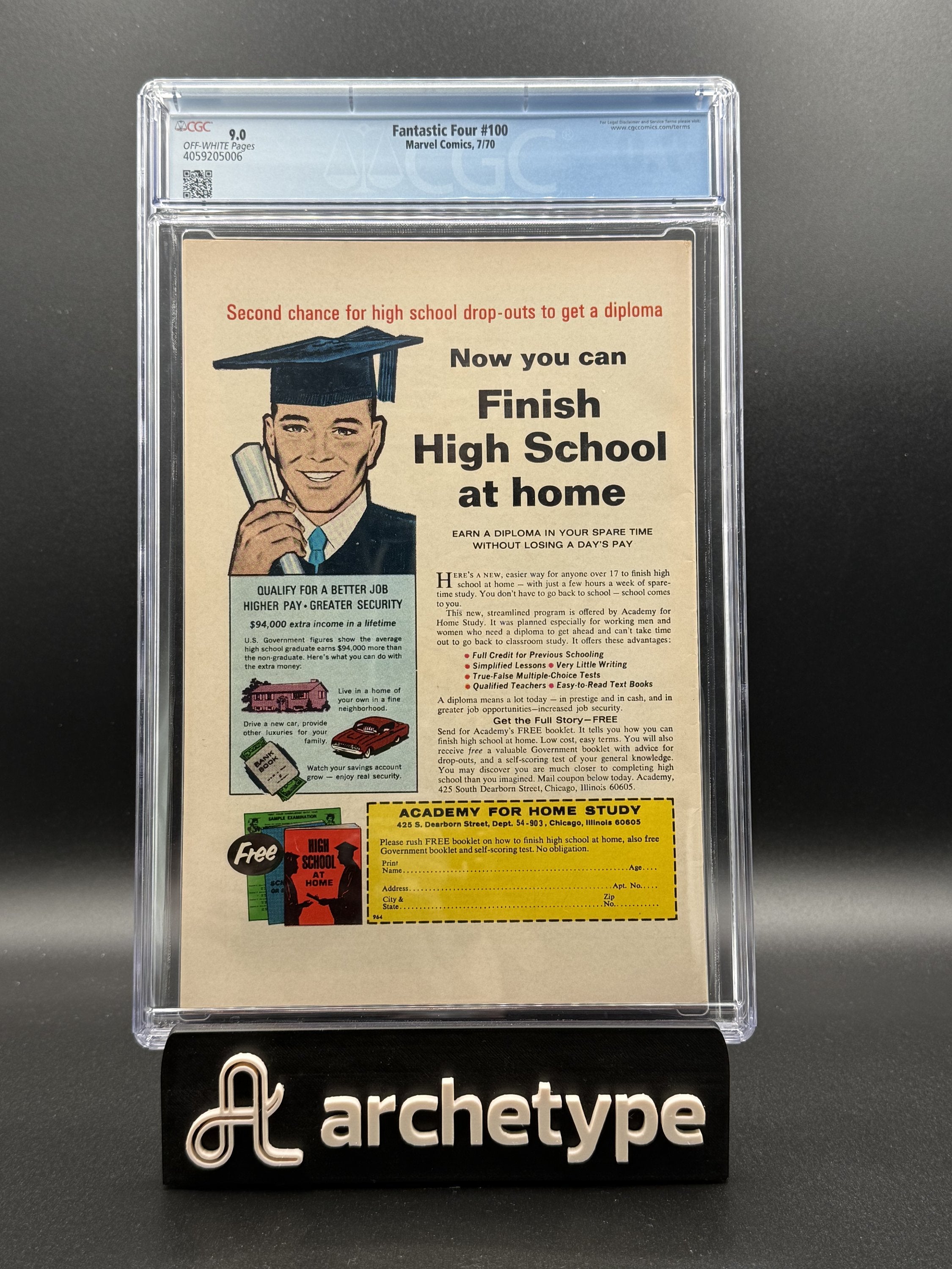 Fantastic Four #100 – Marvel (1970) CGC 9.0 Off White Pages, Jack Kirby art