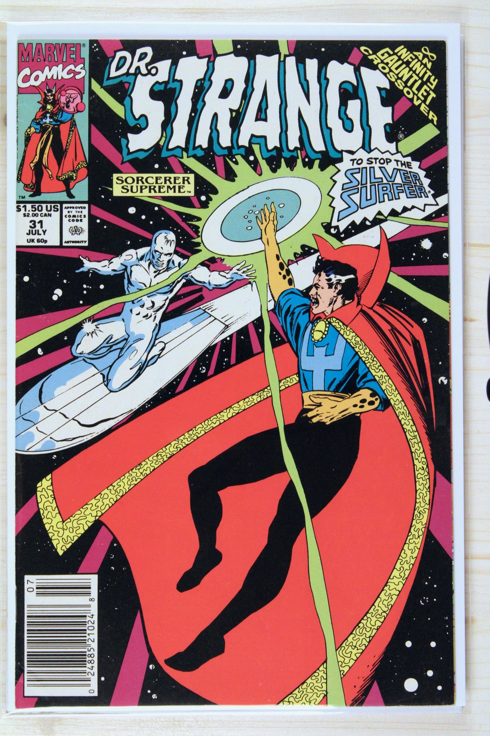 Doctor Strange, Sorcerer Supreme #31 – Marvel (1991) 8.5 VF+ "Infinity Trilogy" Infinity Gauntlet | Newsstand Edition