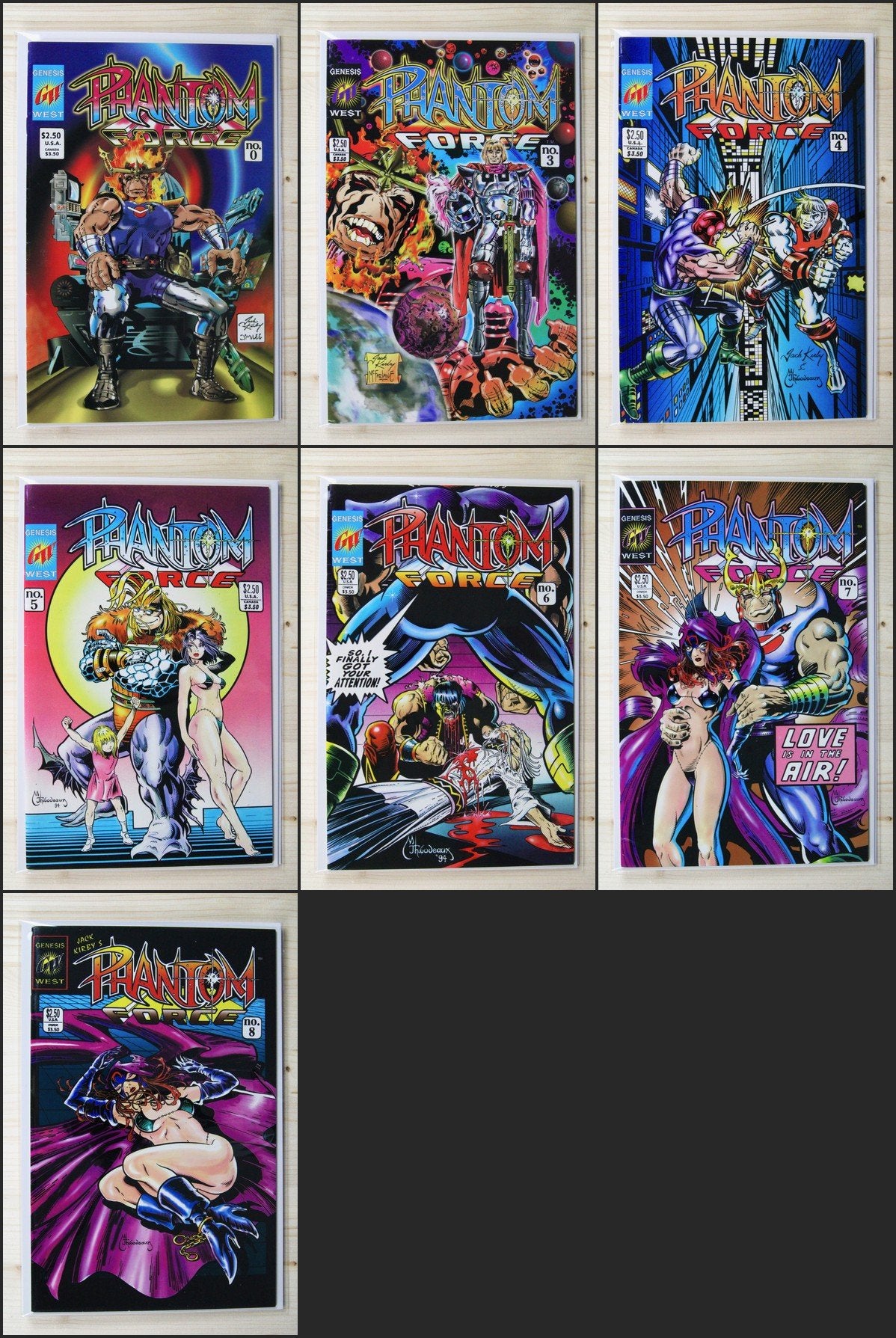 Phantom Force #1,3,4,5,6,7,8 Genesis West (1990) (7 Issues) Run Lot