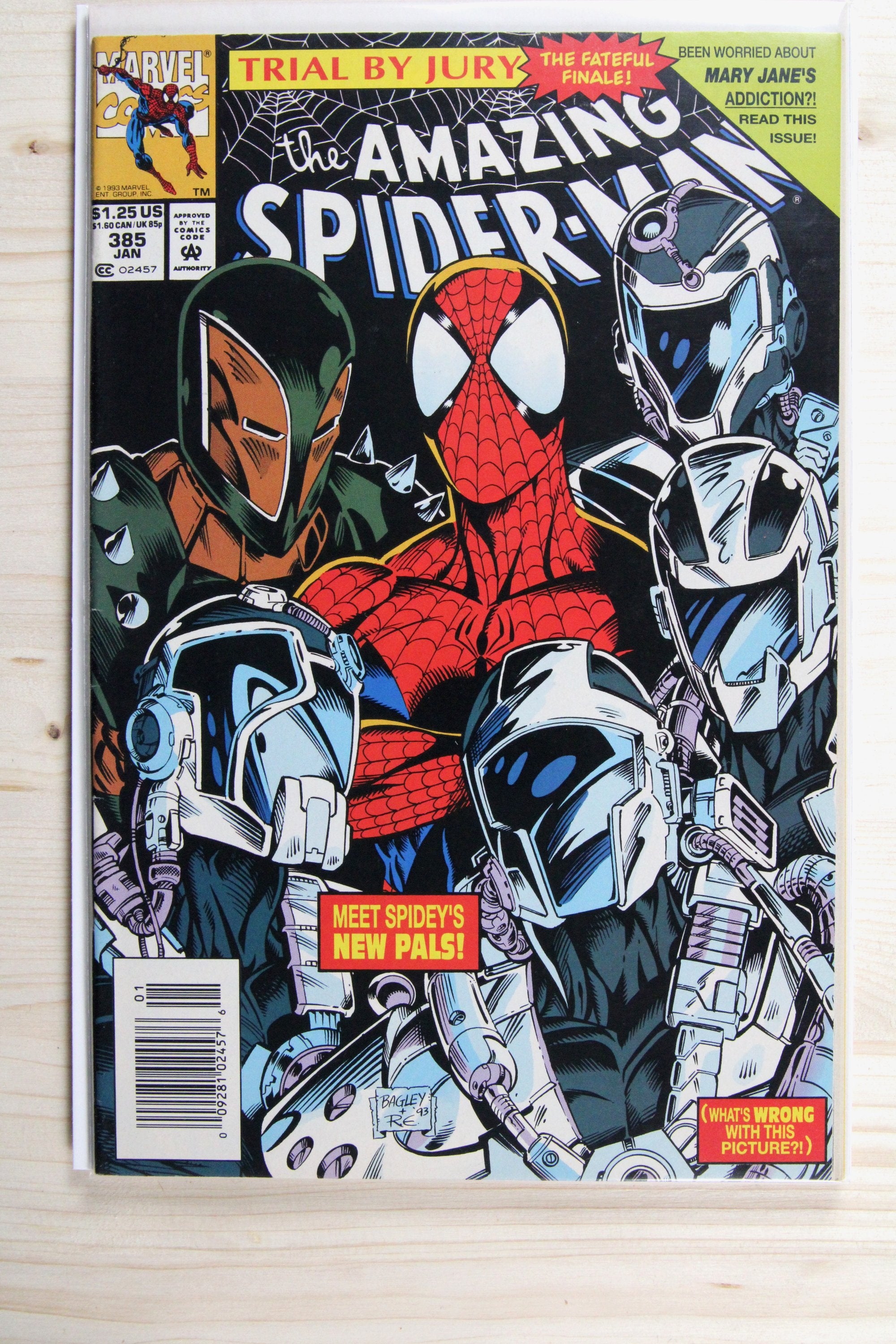 The Amazing Spider-Man #383 – Marvel (1993) 8.5 VF+ Trial by Jury | Newsstand