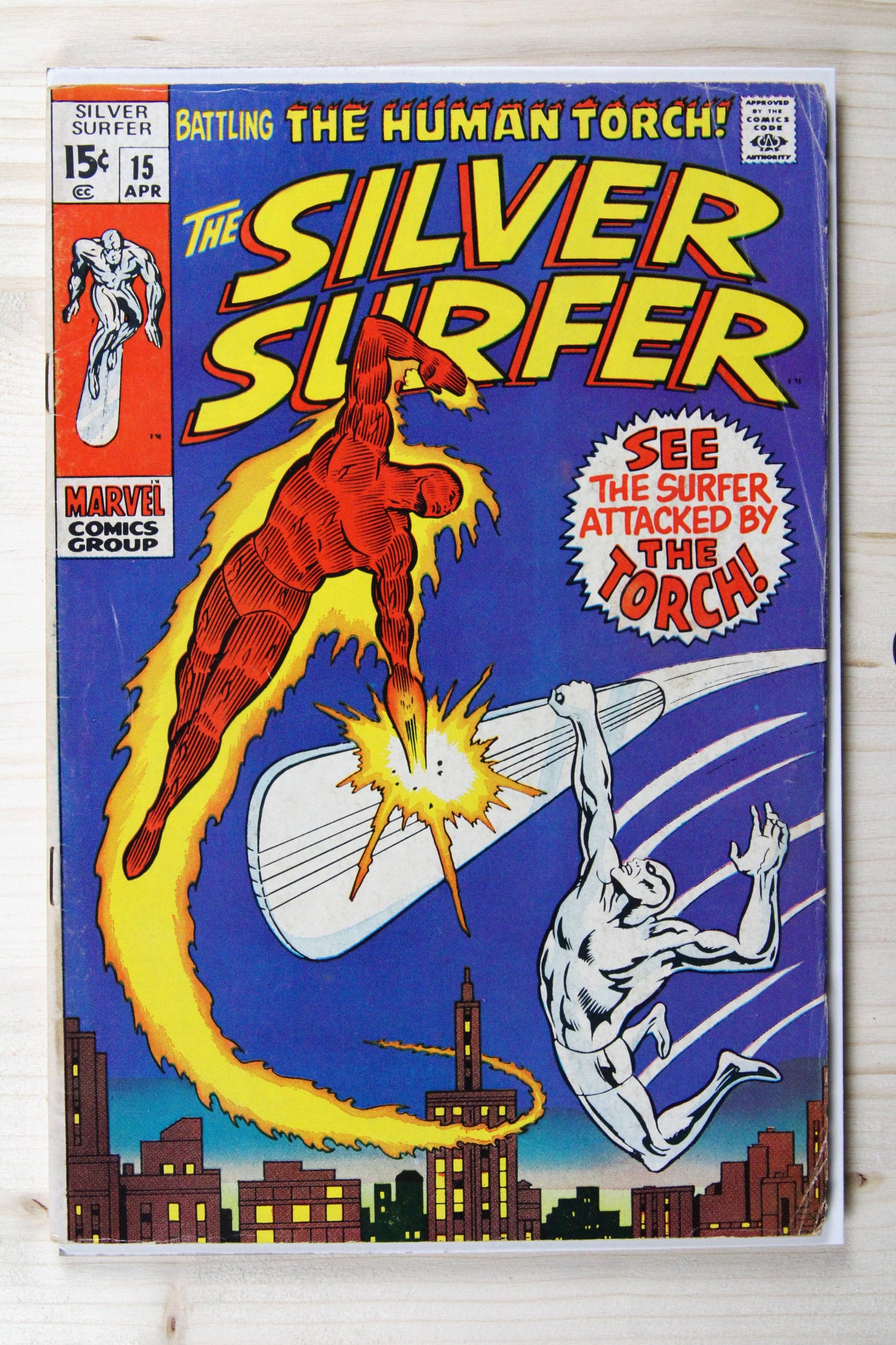 The Silver Surfer #15 – Marvel (1970) 4.0 VG Stan Lee story