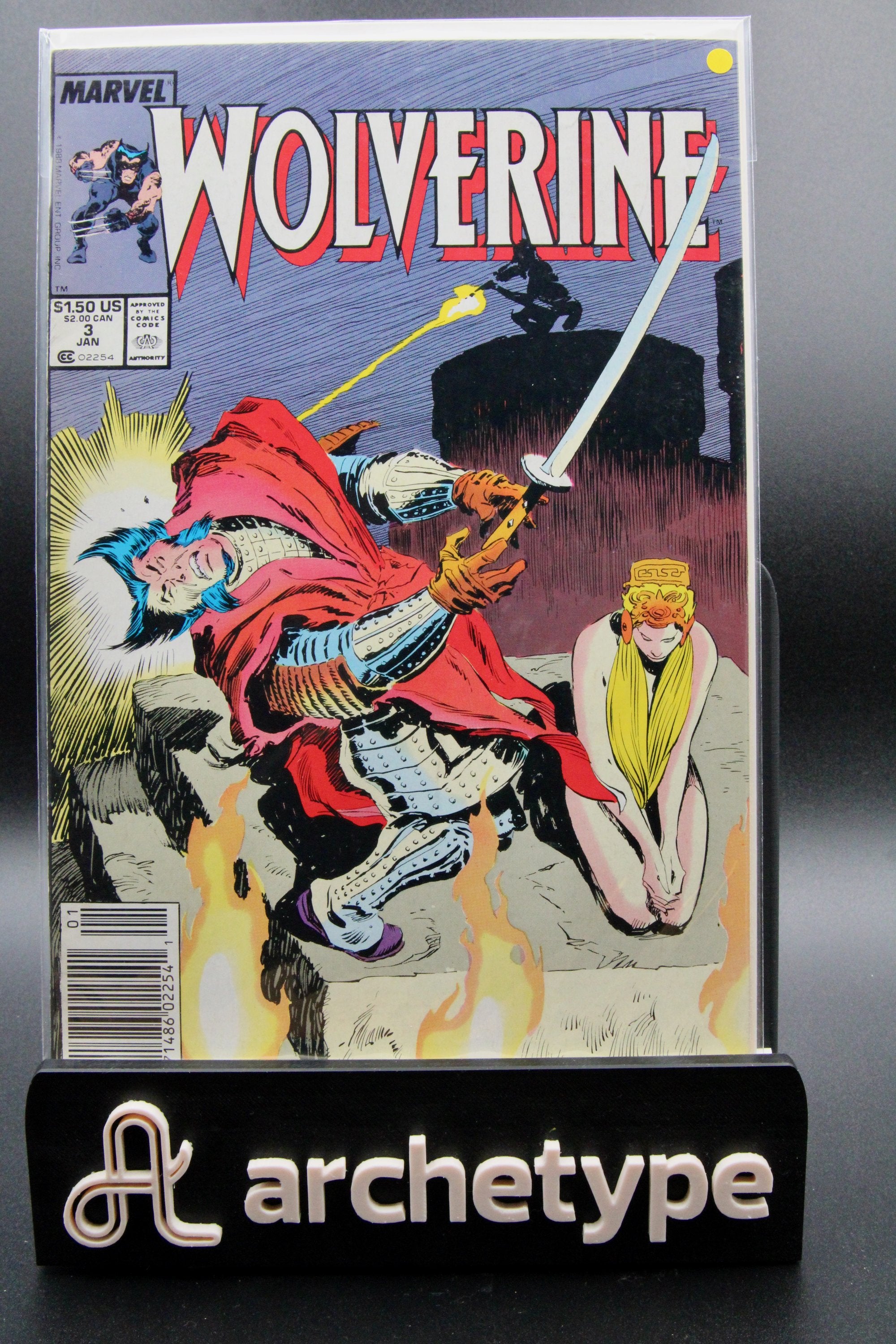 Wolverine #3 – Marvel (1989) 9.2 NM- "Wolverine" Black Blade | Chris Claremont story | Newsstand
