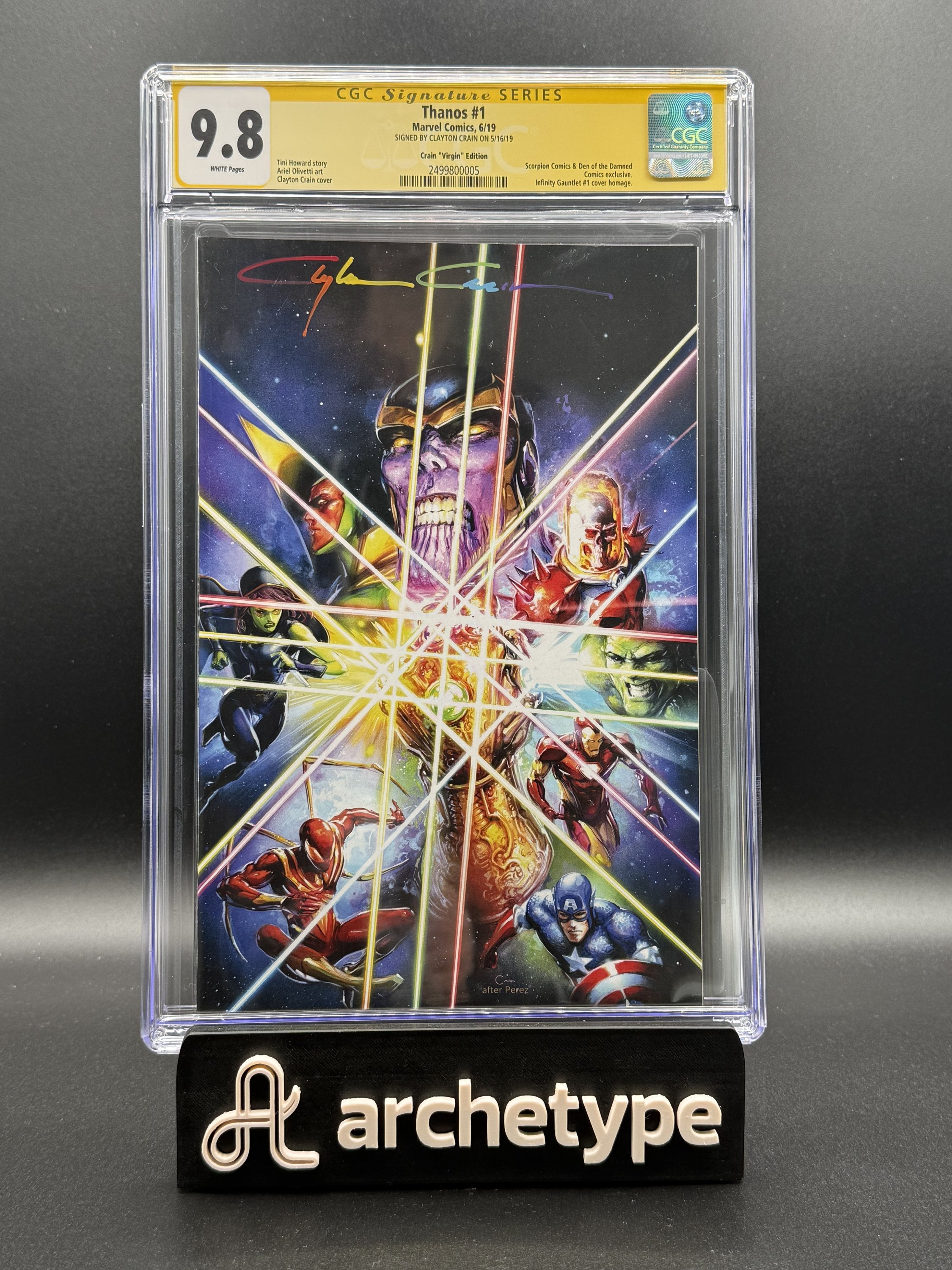 Thanos #1 – Marvel (2019) CGC 9.8 NM/MT Clayton Crain Virgin Signed