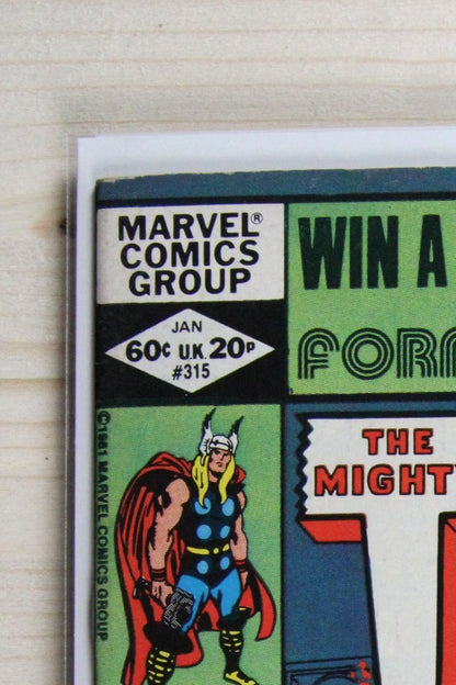 Thor #315 – Marvel (1982) 8.5 VF+
