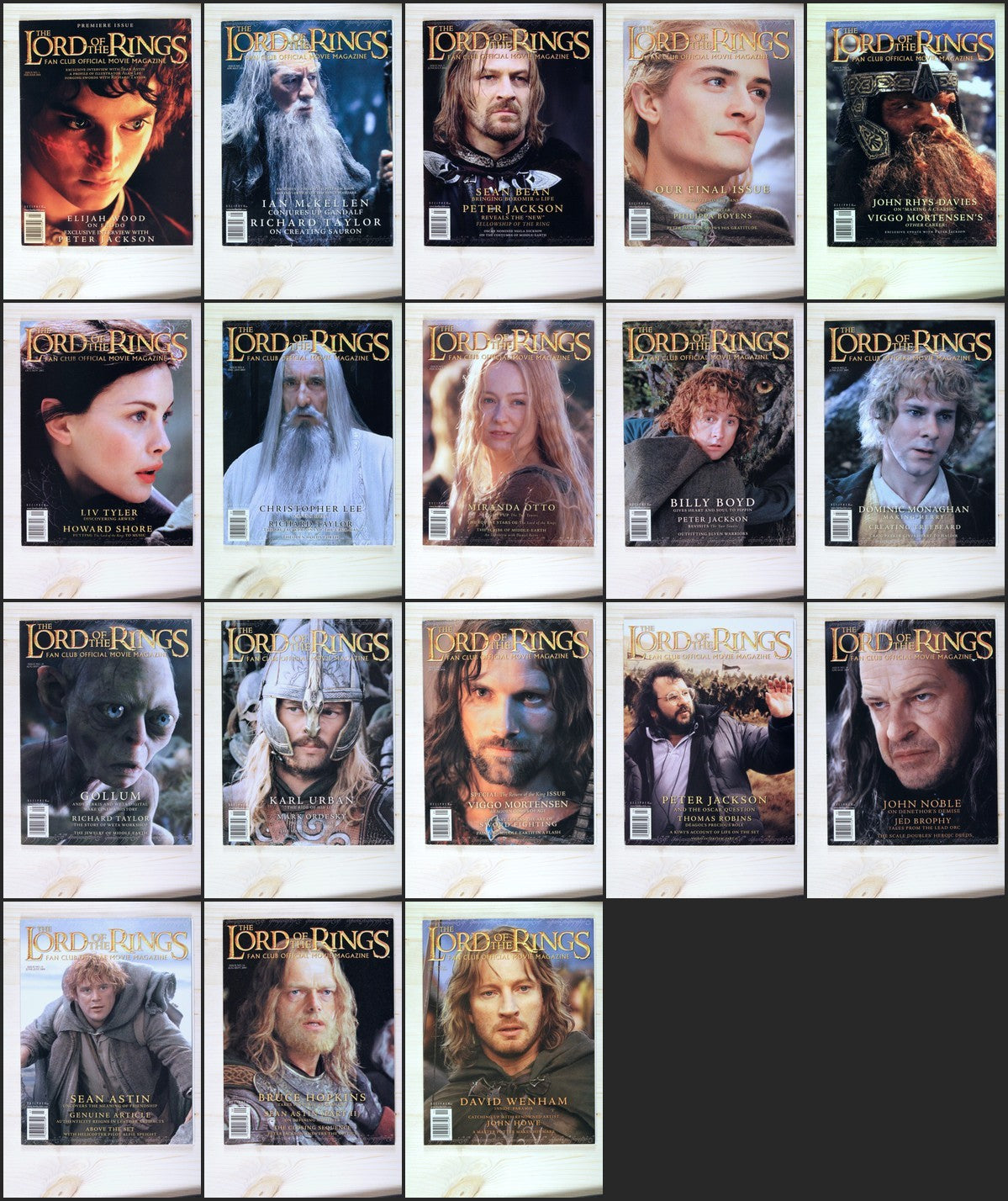 Lord of the Rings Fan Club Magazine #1-17 (2003) Full Run