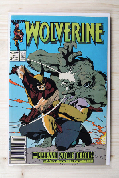Wolverine #14 – Marvel (1989) 9.0 VF/NM The Gehenna Stone Affair | Newsstand