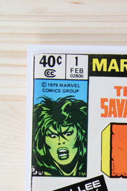 The Savage She-Hulk #1 – Marvel (1980) 8.5 VF+ "Hostess" The Fantastic Four | Stan Lee story