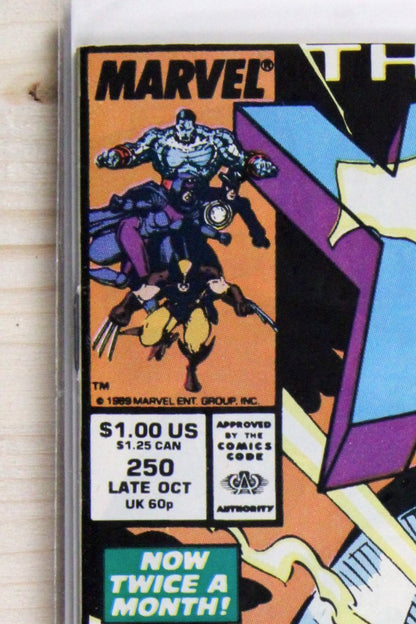 The Uncanny X-Men #250 – Marvel (1989) 8.5 VF+ Chris Claremont story | Marc Silvestri art