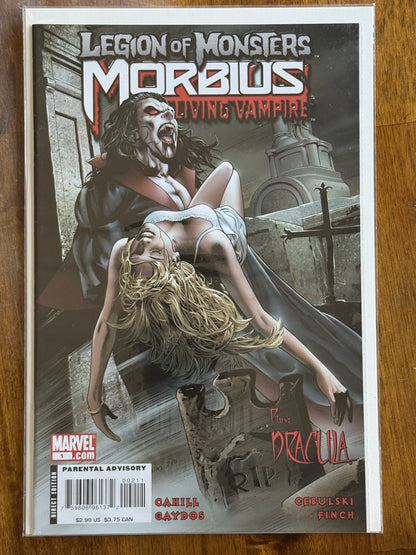 Legion of Monsters: Morbius the Living Vampire #1 – Marvel (2007) 9.4 NM David Finch art | Direct Edition