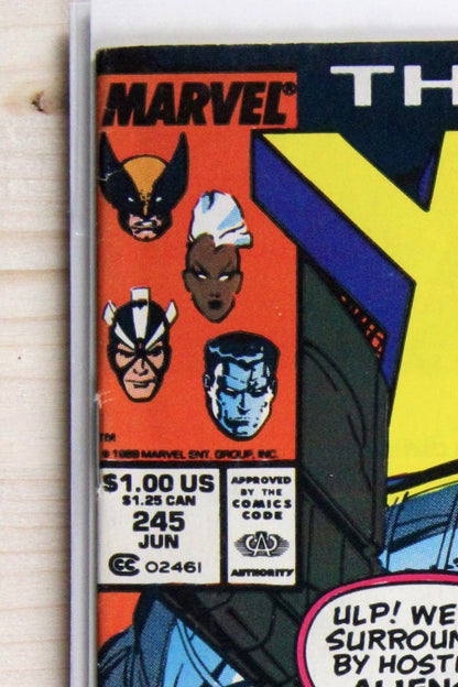 The Uncanny X-Men #245 – Marvel (1989) 7.5 VF- Chris Claremont story | Rob Liefeld art | Newsstand