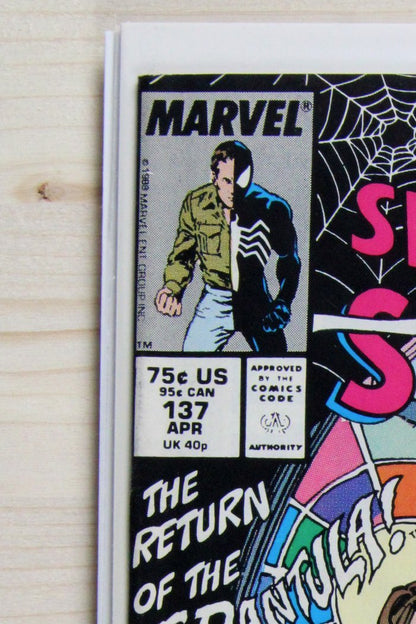 The Spectacular Spider-Man #137 – Marvel (1988) 8.5 VF+ "Captain America" Captain America No More