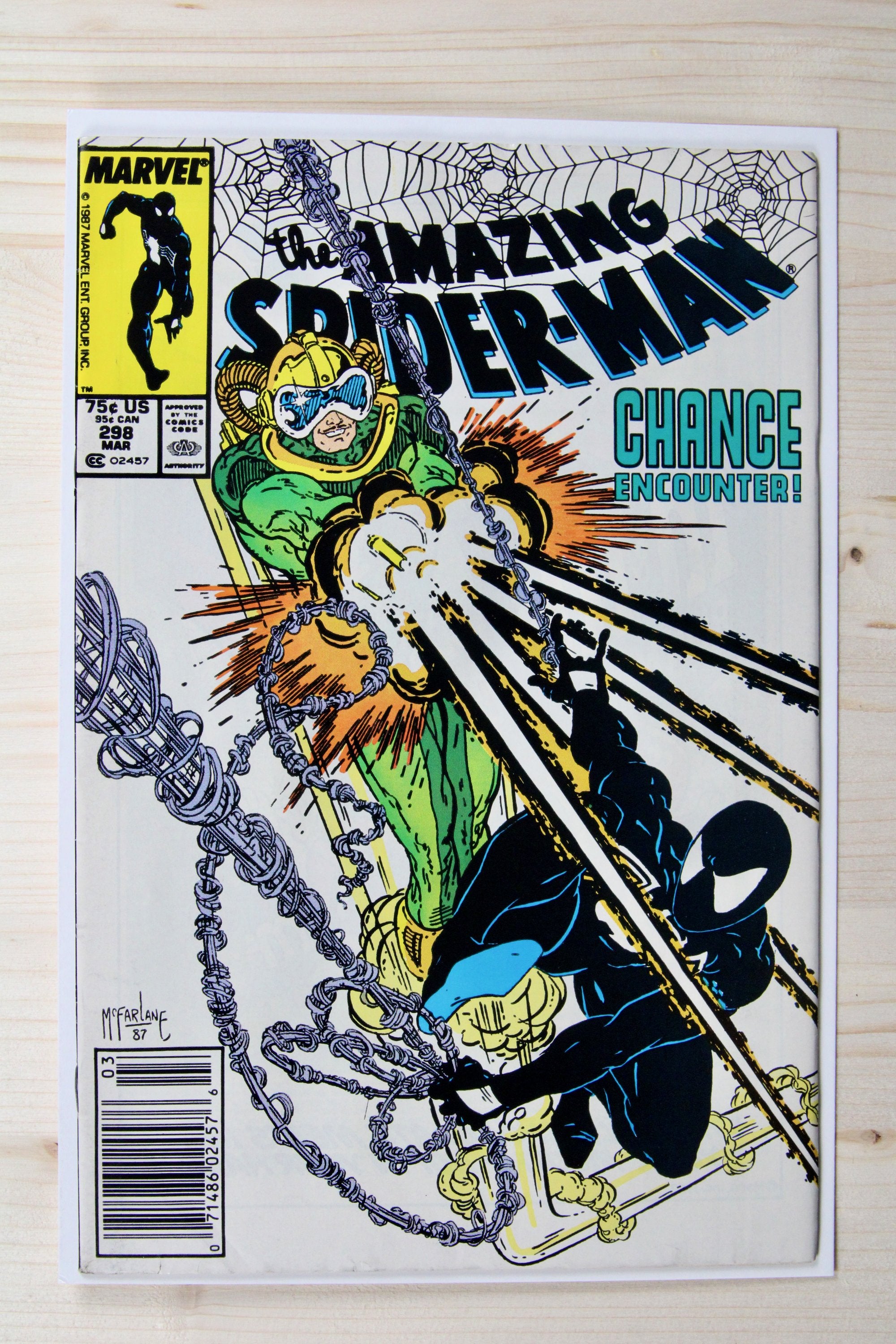 The Amazing Spider-Man #298 – Marvel (1988) "X-Men" Fall of the Mutants | McFarlane art - 7.0 FN/VF Newsstand