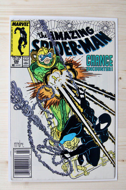 The Amazing Spider-Man #298 – Marvel (1988) "X-Men" Fall of the Mutants | McFarlane art - 7.0 FN/VF Newsstand