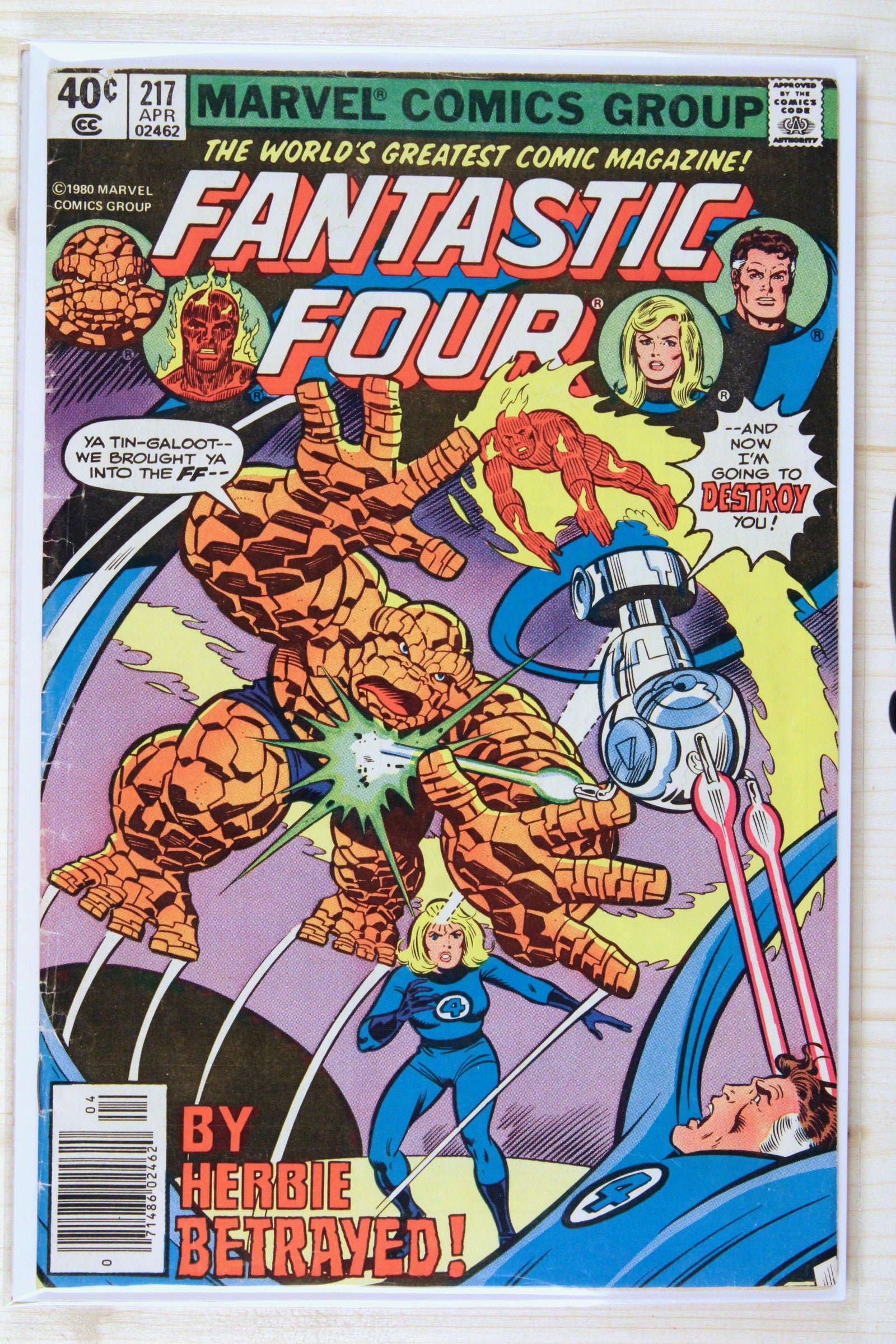 Fantastic Four #217 – Marvel (1980) 5.0 VG/FN Joe Sinnott art | John Byrne art | Newsstand Edition