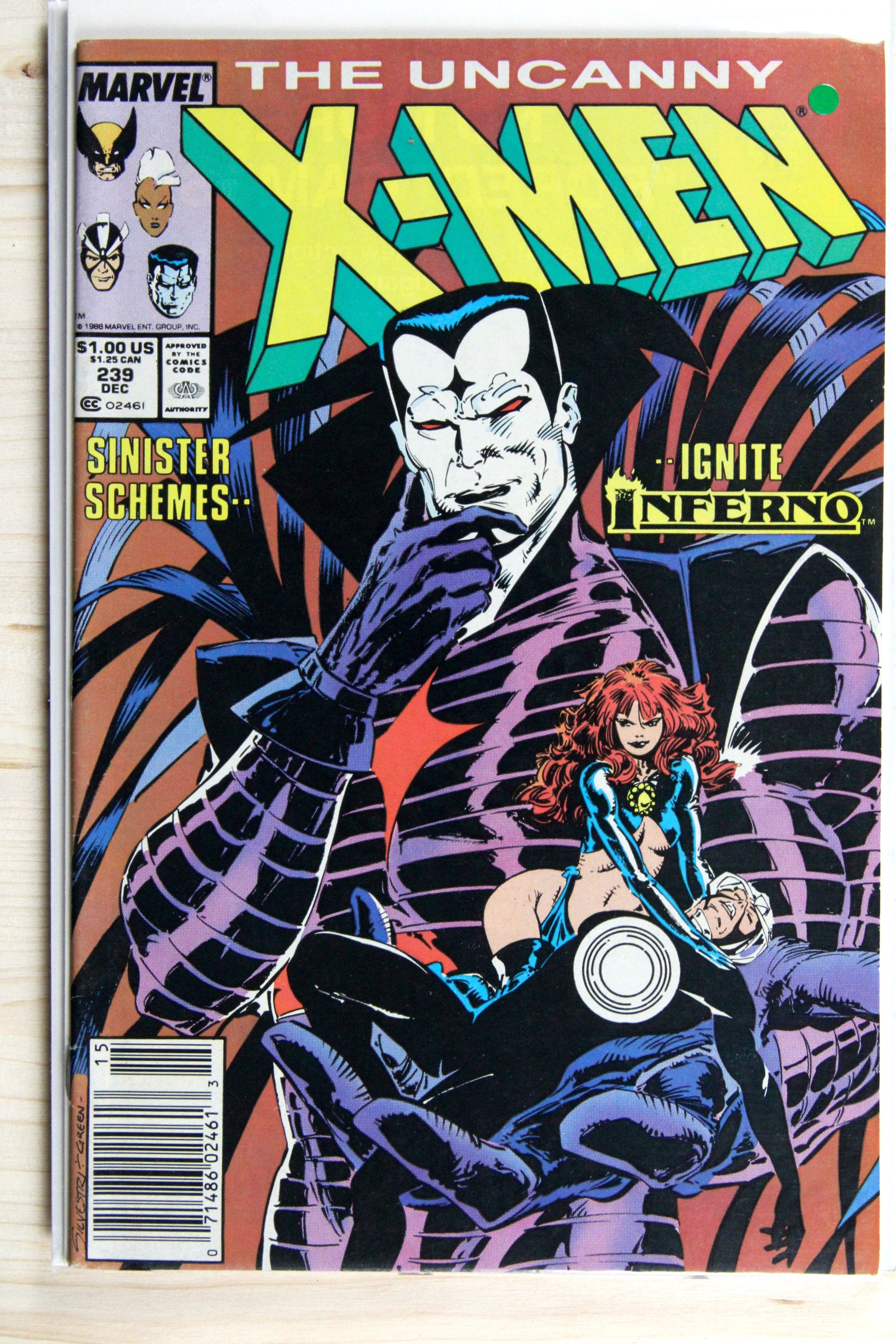 The Uncanny X-Men #239 – Marvel (1988) 8.5 VF+ Inferno | Chris Claremont story | Marc Silvestri art | Newsstand