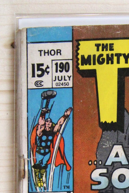 Thor #190 – Marvel (1971) 3.5 VG- Joe Sinnott | Stan Lee story