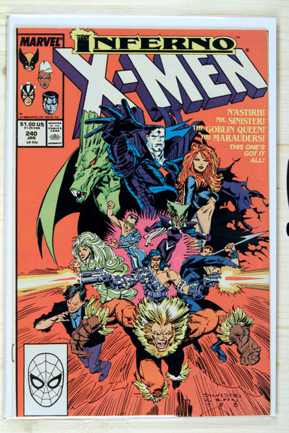 The Uncanny X-Men #240 – Marvel (1989) 9.0 VF/NM Inferno | Chris Claremont story | Marc Silvestri art
