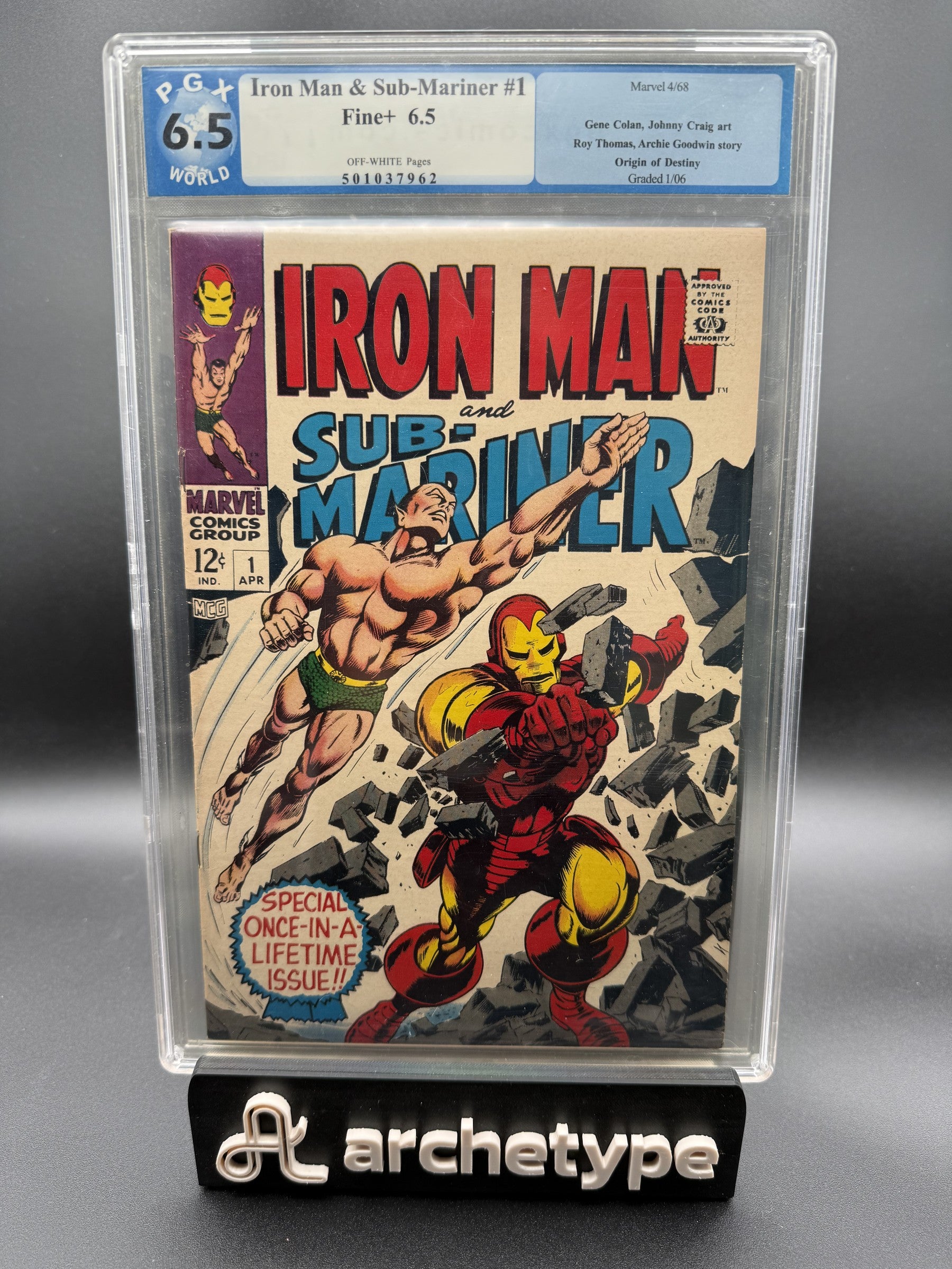 Iron Man & Sub-Mariner #1 – Marvel (1968) PGX 6.5 FN+ Stan Lee story