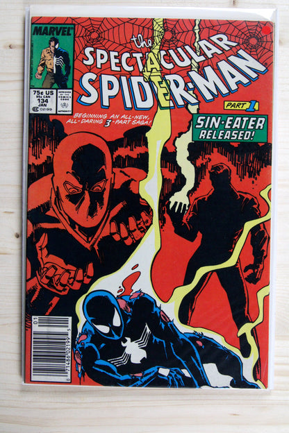 The Spectacular Spider-Man #134 – Marvel (1988) 8.5 VF+ Newsstand
