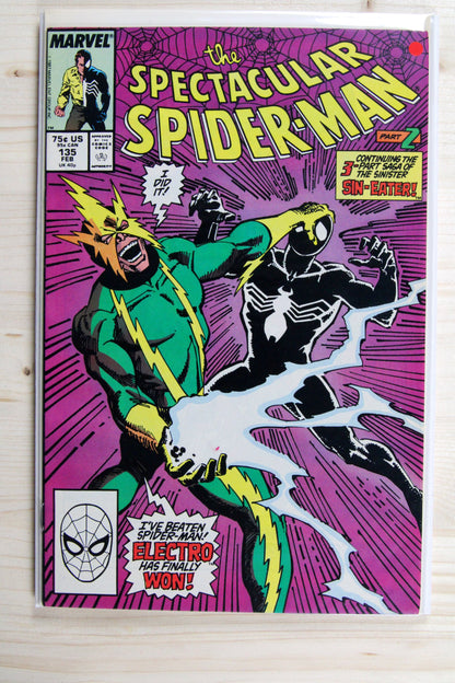 The Spectacular Spider-Man #135 – Marvel (1988) 9.2 NM- Sin-Eater Released