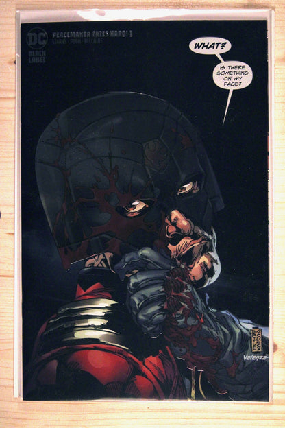 Peacemaker Tries Hard! #1 – DC (2023) 9.6 NM+ Battle Embossed Foil