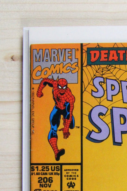The Spectacular Spider-Man #206 – Marvel (1993) 9.2 NM- Death by Tombstone | Newsstand