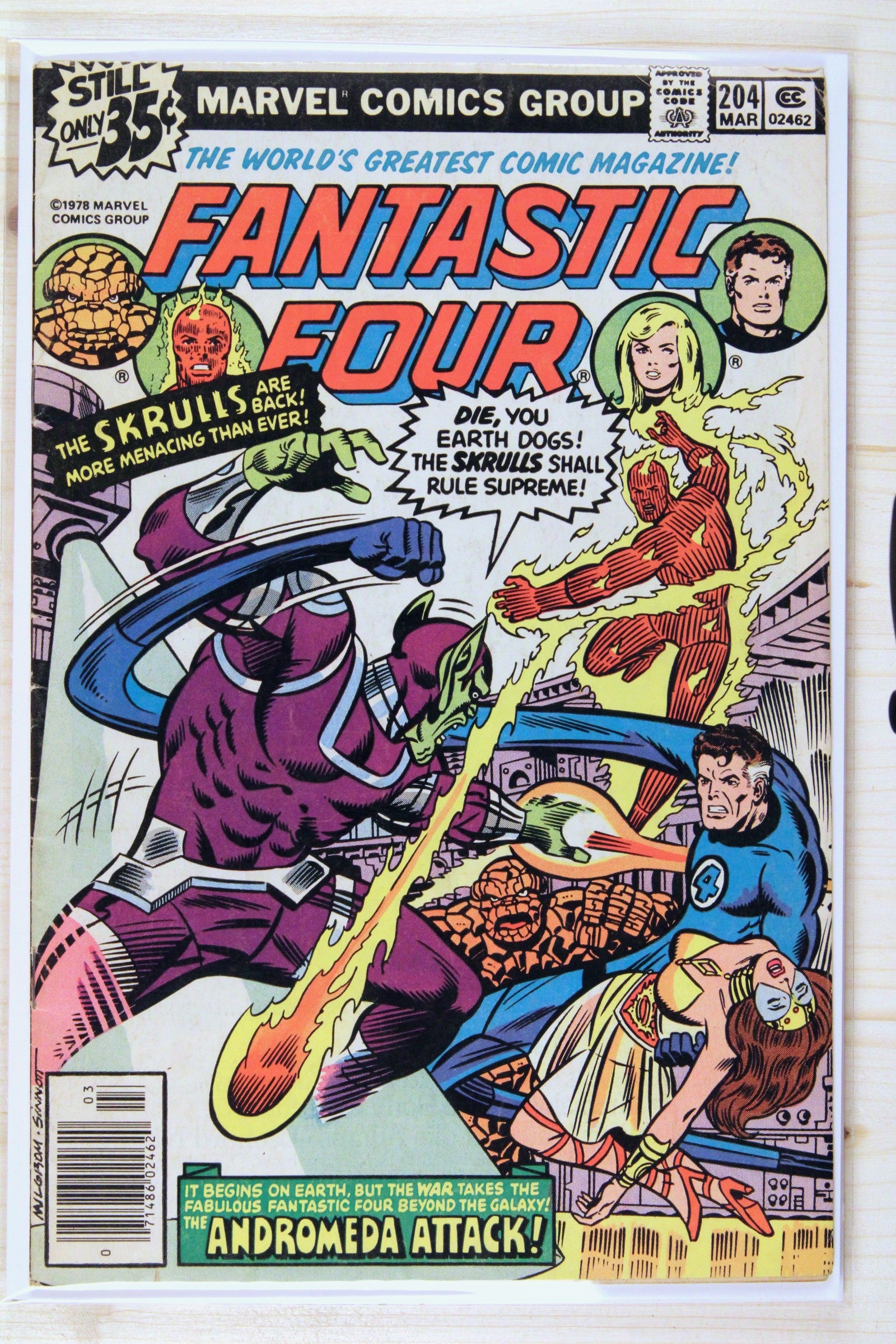 Fantastic Four #204 – Marvel (1979) 6.0 FN Xandarian-Skrull War | Joe Sinnott cover | Newsstand Edition